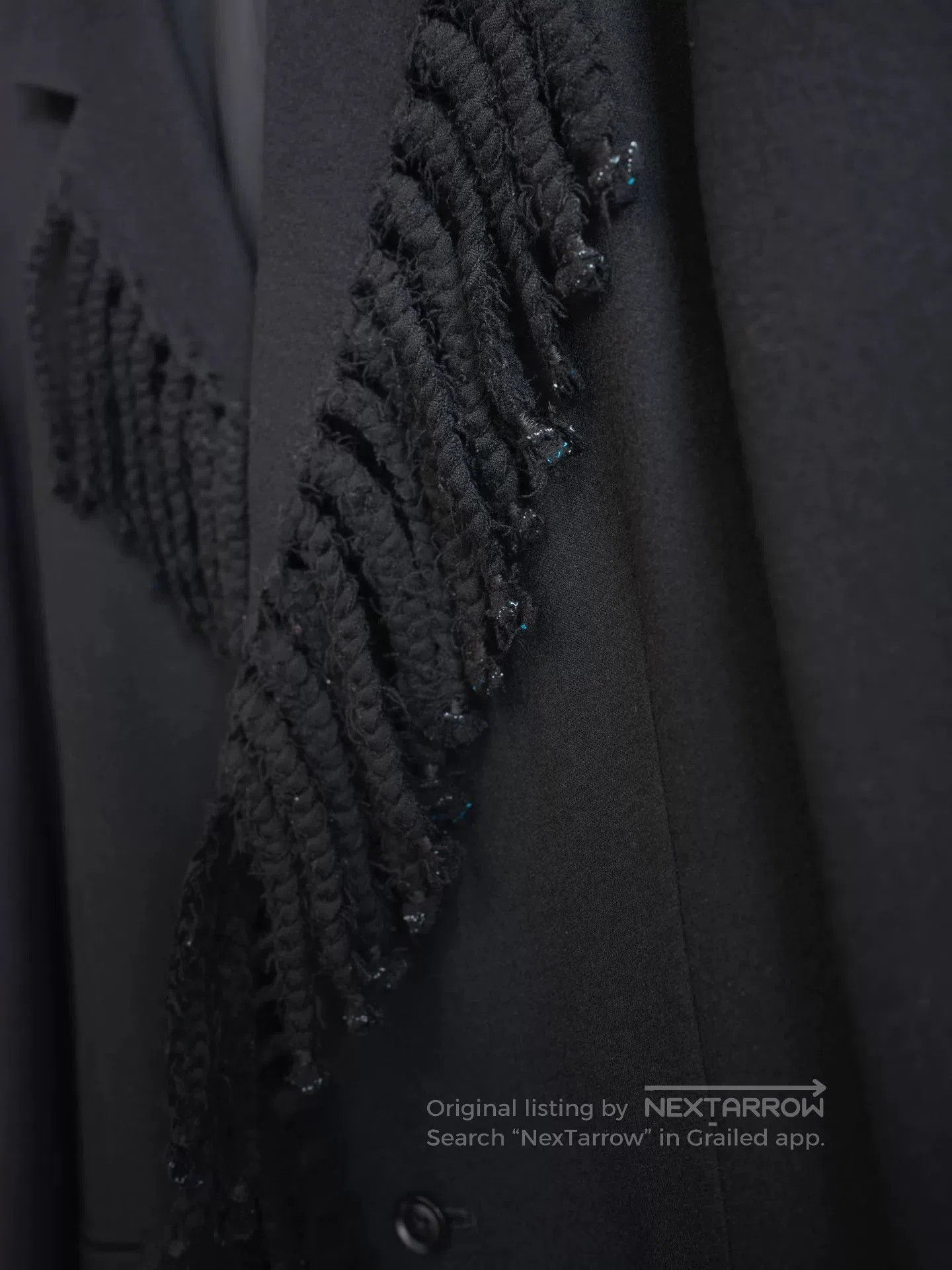 Yohji Yamamoto Yohji Yamamoto Fringed Black Jacket. Size S / US 4 / IT 40 - 4 Thumbnail