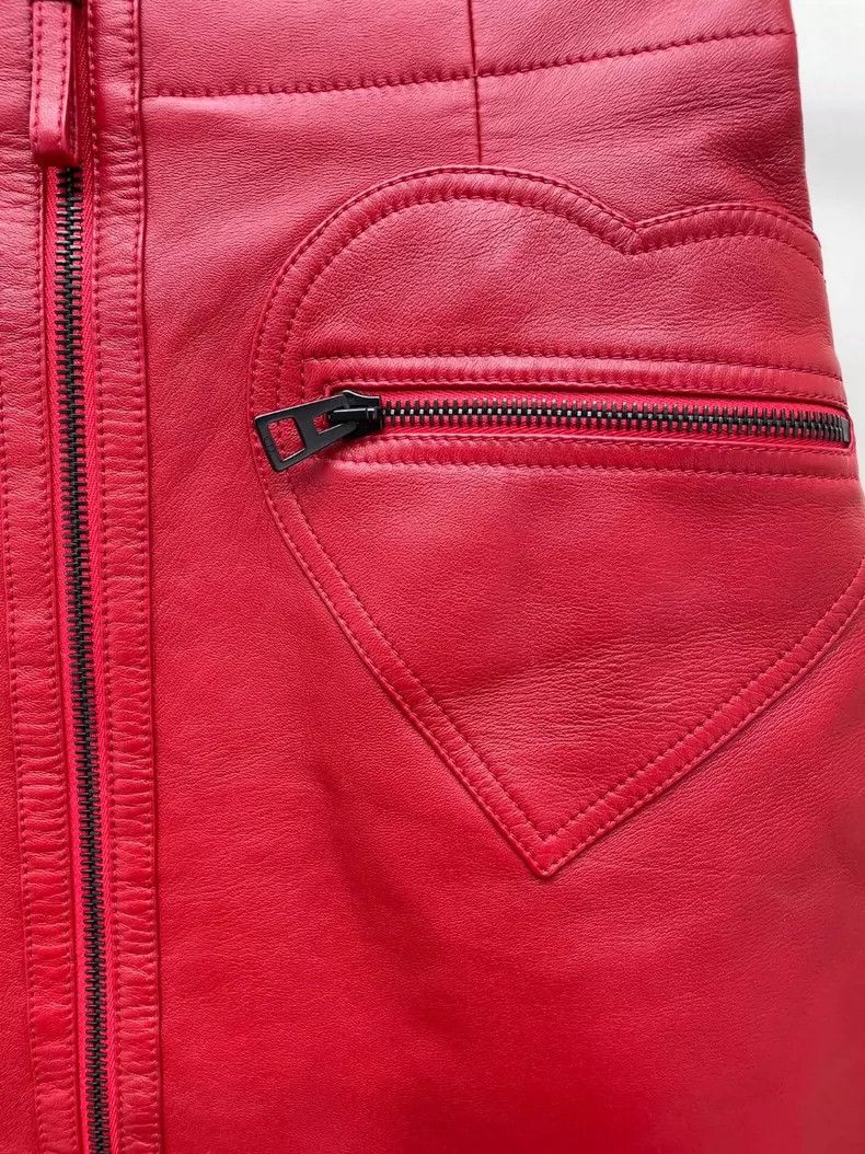 Dior Dior Red lambskin skirt 2504-Nextarrow Size 42" / US 20 - 4 Thumbnail