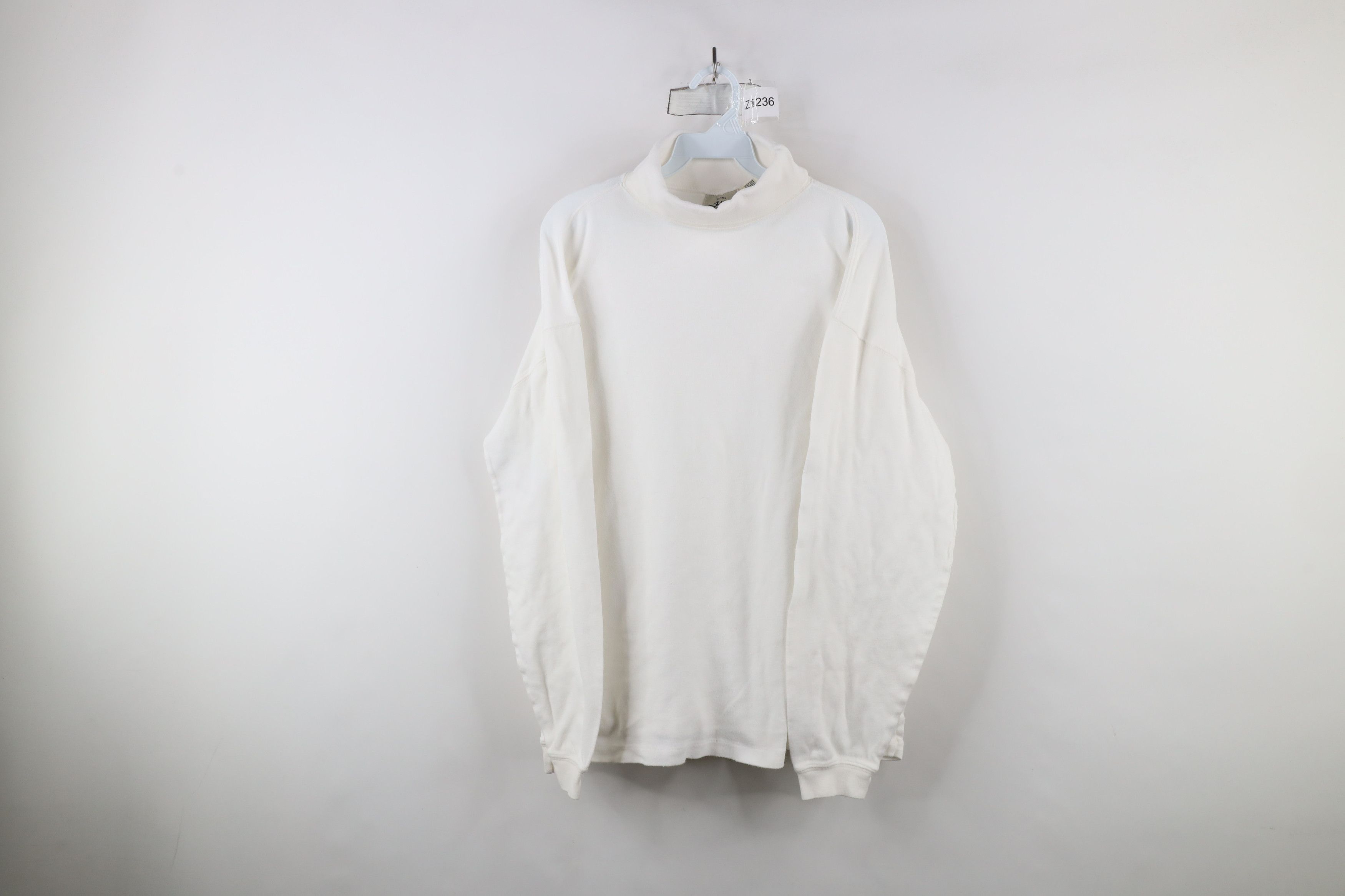 Vintage Vintage 90s Streetwear Long Sleeve Turtleneck T-Shirt White Size US L / EU 52-54 / 3 - 1 Thumbnail