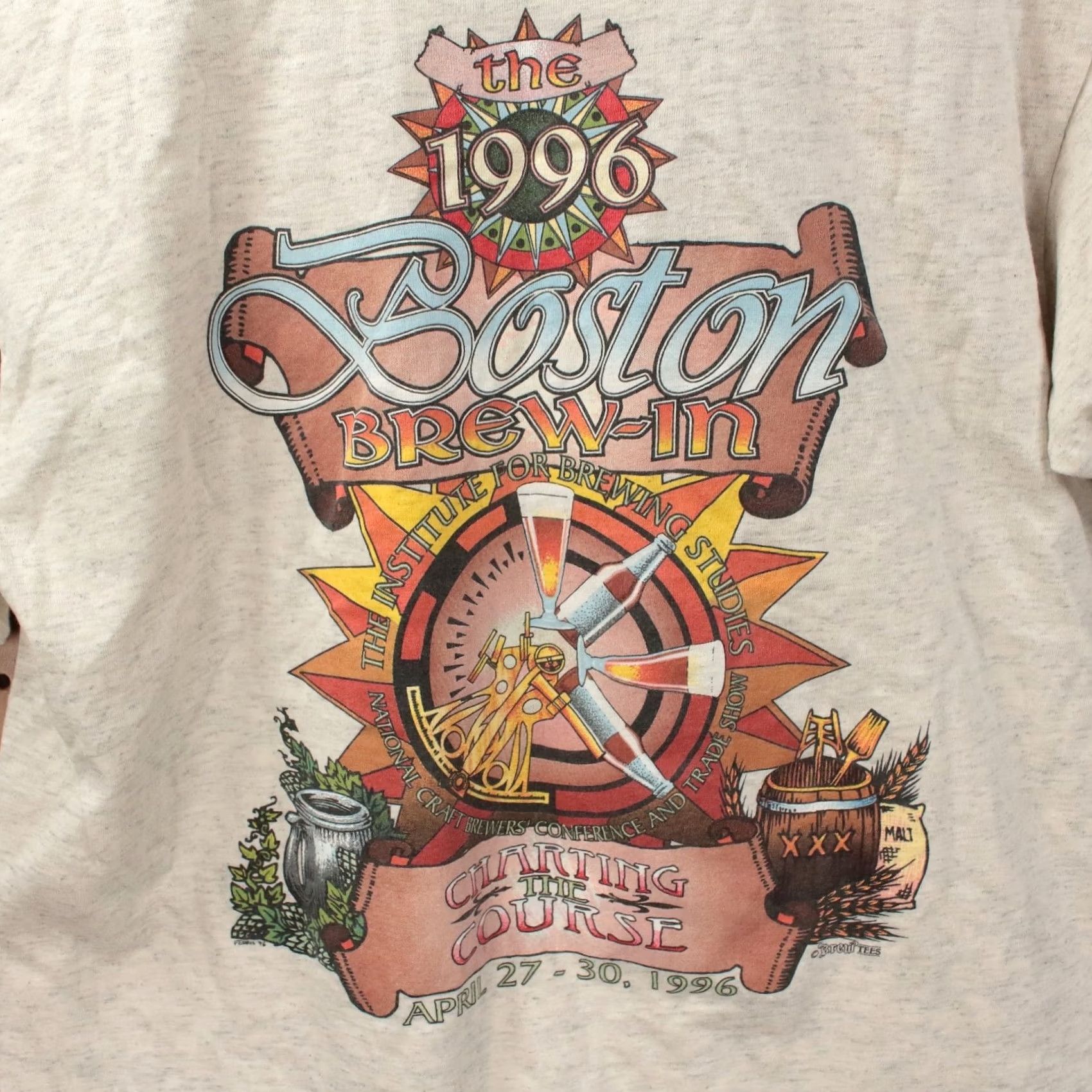 Fruit Of The Loom vtg 90s Boston Brew-In t-shirt LARGE 1996 craft beer brewing single stitch Size US XL / EU 56 / 4 - 6 Thumbnail