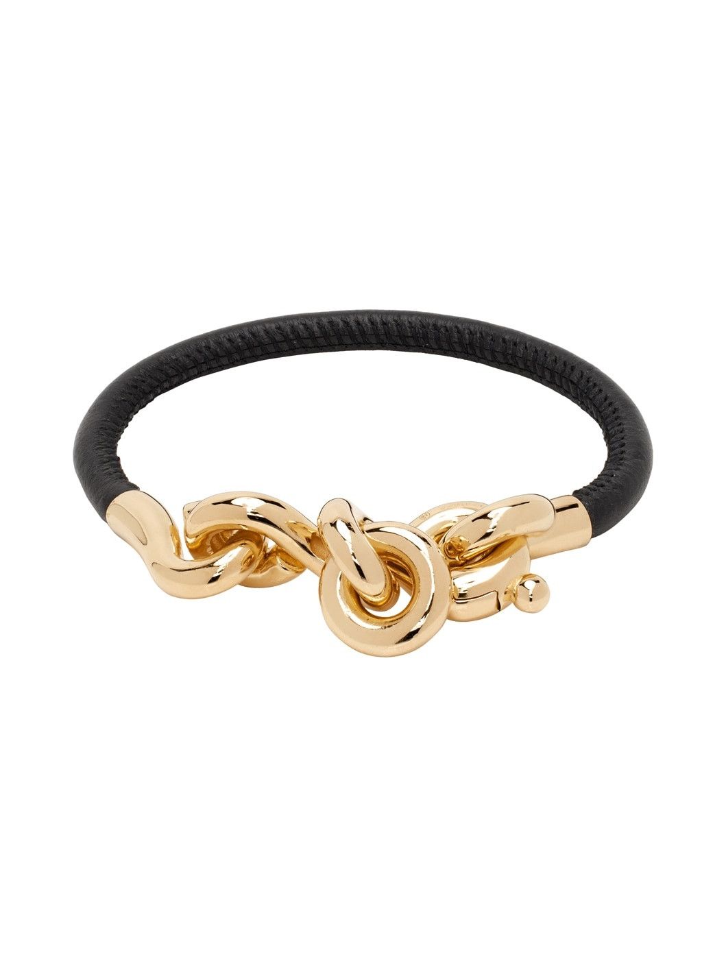 Bottega Veneta o1bcso1str0725 Size: M / Loop Leather Bracelet in Black Size ONE SIZE - 1 Thumbnail