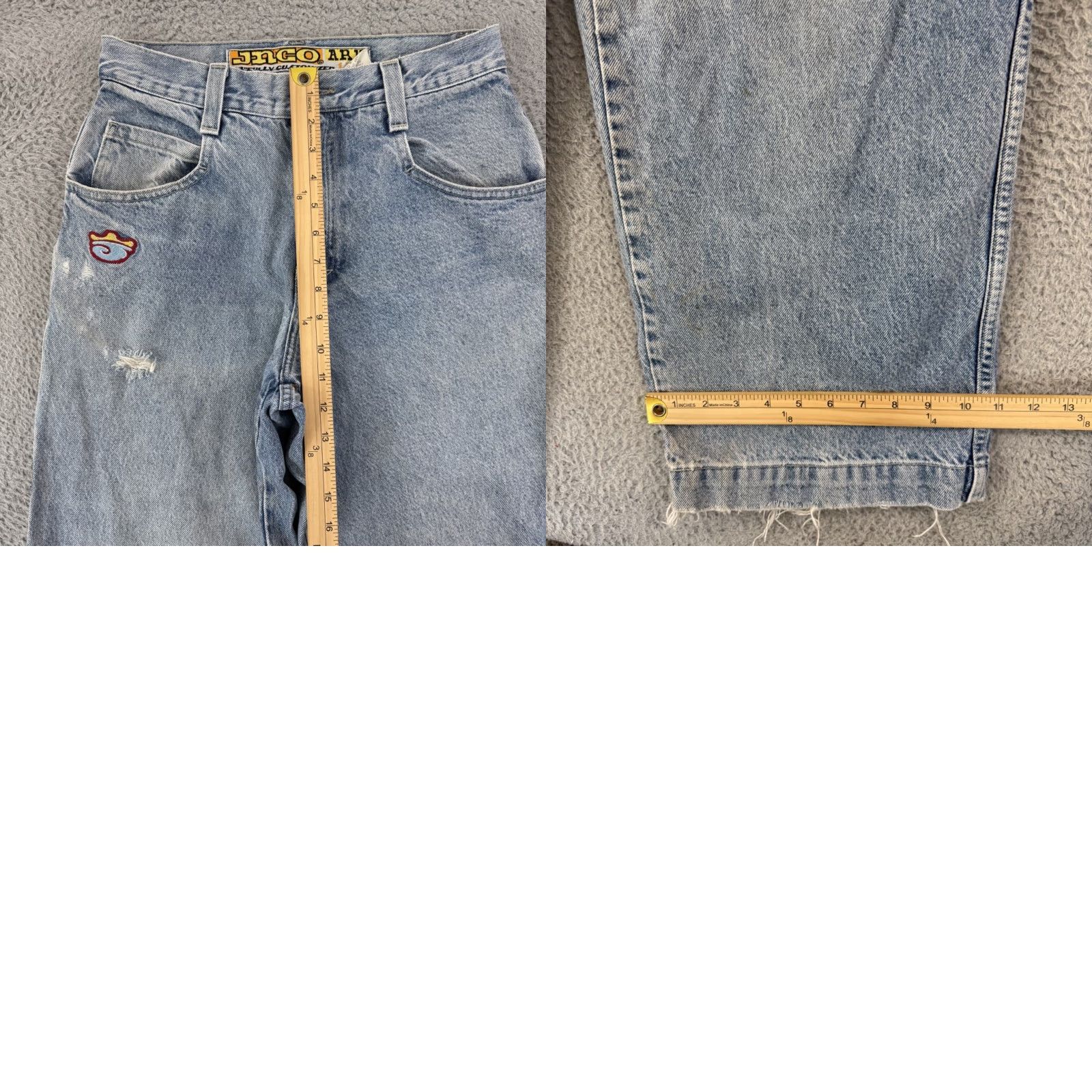 JNCO VINTAGE JNCO Jeans The Ark Mens 30x32 Blue Wide Leg Baggy 90s Grunge Cyber Skate Size US 30 / EU 46 - 9 Thumbnail