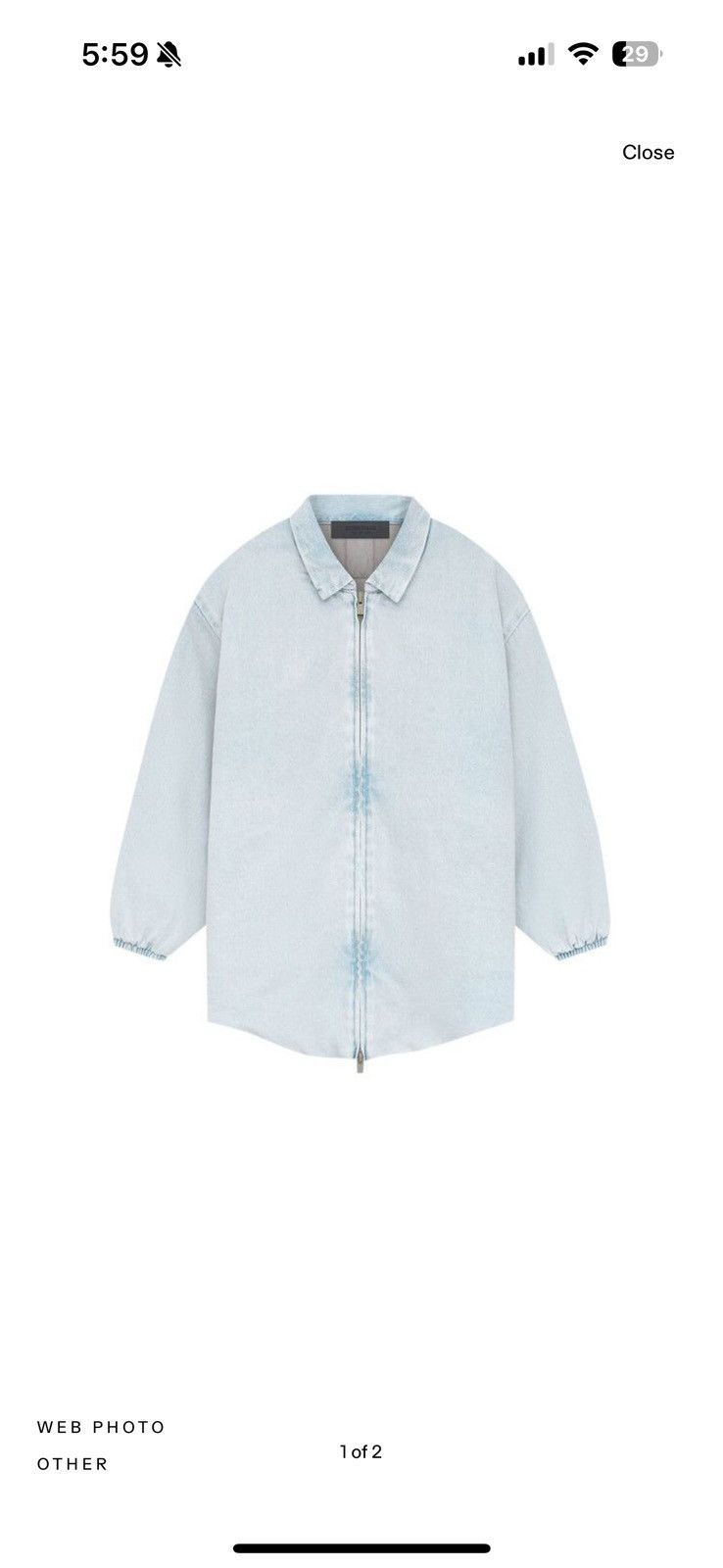 Essentials Fear of God Essentials Kids Denim Filled Shirt Jacket Size US XS / EU 42 / 0 - 2 Thumbnail