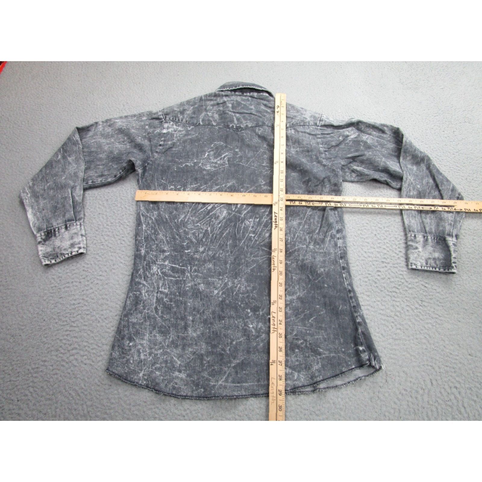 Vintage Panhandle Slim Men's Medium Gray Western Shirt Long Sleeve Snap Front Cotton Size US M / EU 48-50 / 2 - 7 Thumbnail