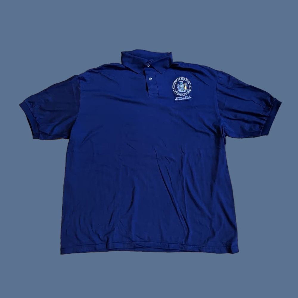 Hanes VINTAGE New York Attorney General Polo Shirt Men’s 2XL Blue Polo Shirt Mens 2XL 90s City Retro Logo Embroidered Hanes Activewear Shirt Size US XXL / EU 58 / 5 - 1 Thumbnail
