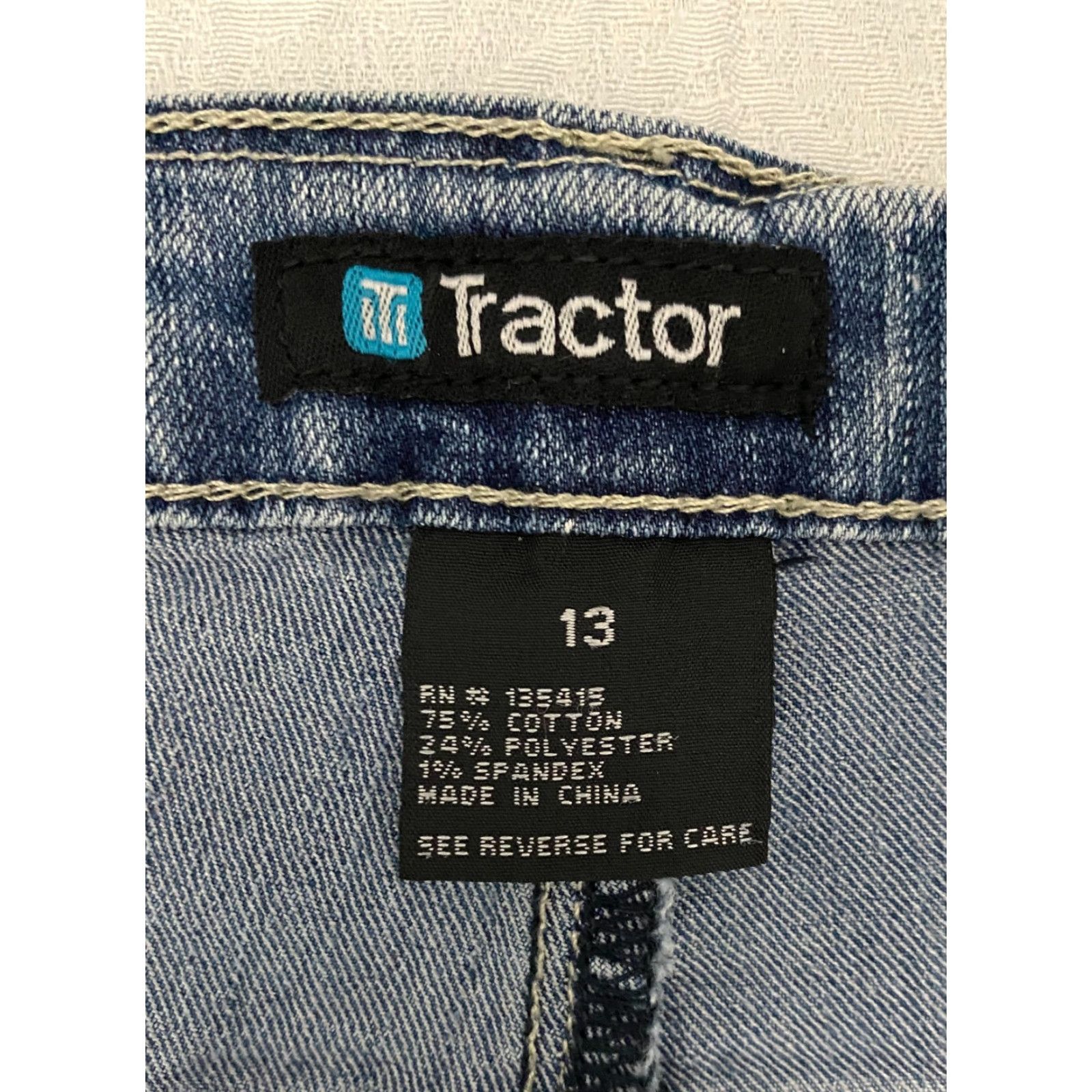 Vintage Tractor Jeans Women’s Denim Straight Stretch Blue 13 Regular 37x30 Adult Womens Size 13 Jeans Size 25" / US 0 / IT 36 - 3 Thumbnail