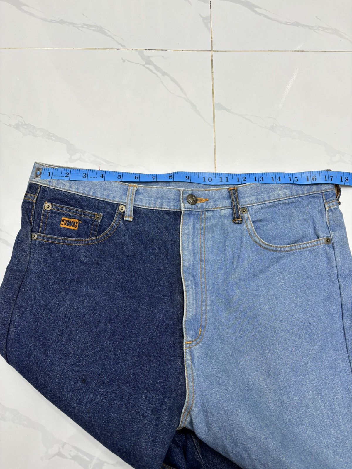 PHENOMENON SWAGGER 🇯🇵 RECONSTRUCTED PATCHWORK BAGGY JEANS Size US 34 / EU 50 - 9 Thumbnail