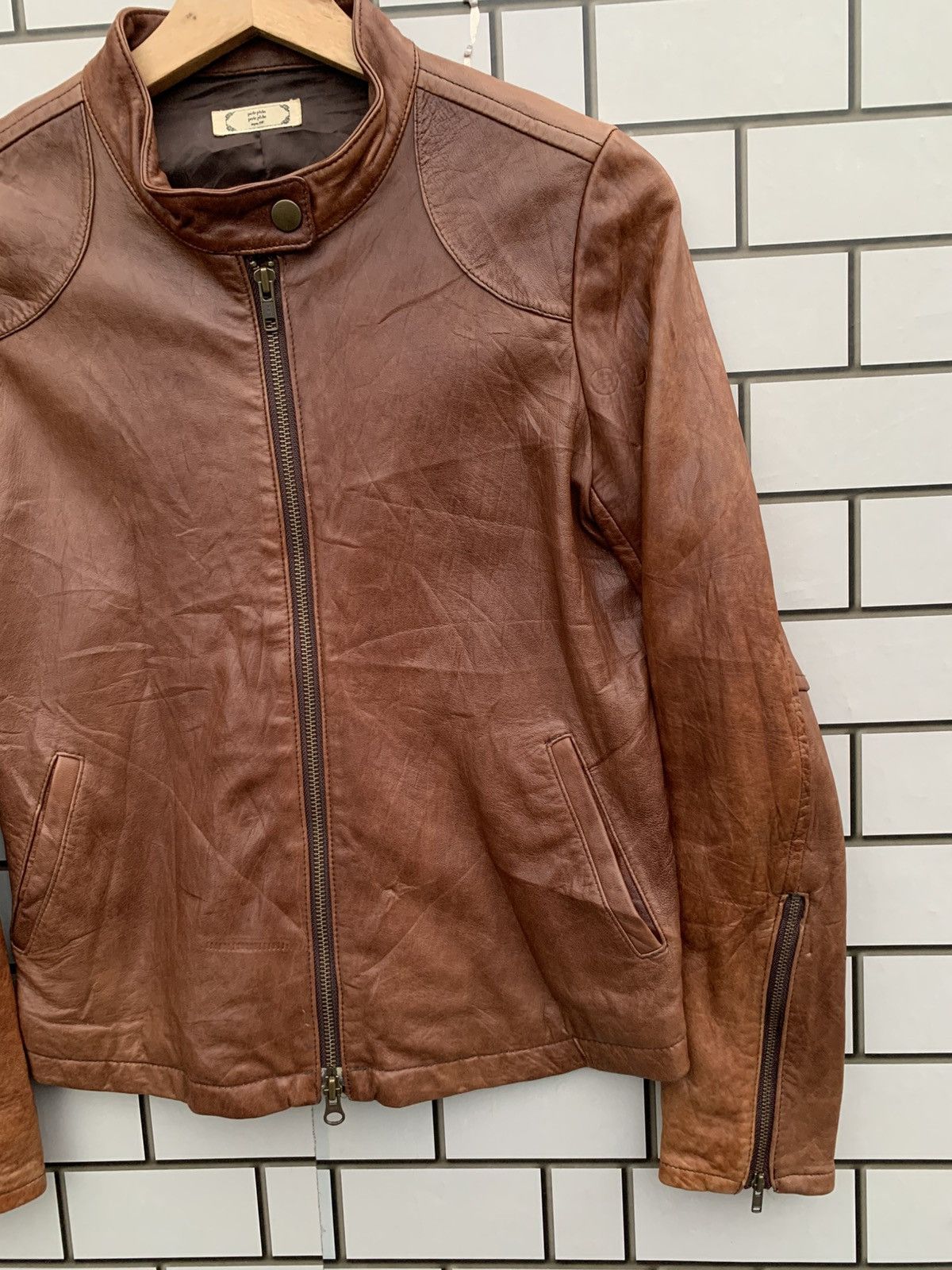 Japanese Brand Vintage Japanese Brand Perle Peche Leather Jacket Size S / US 4 / IT 40 - 9 Thumbnail