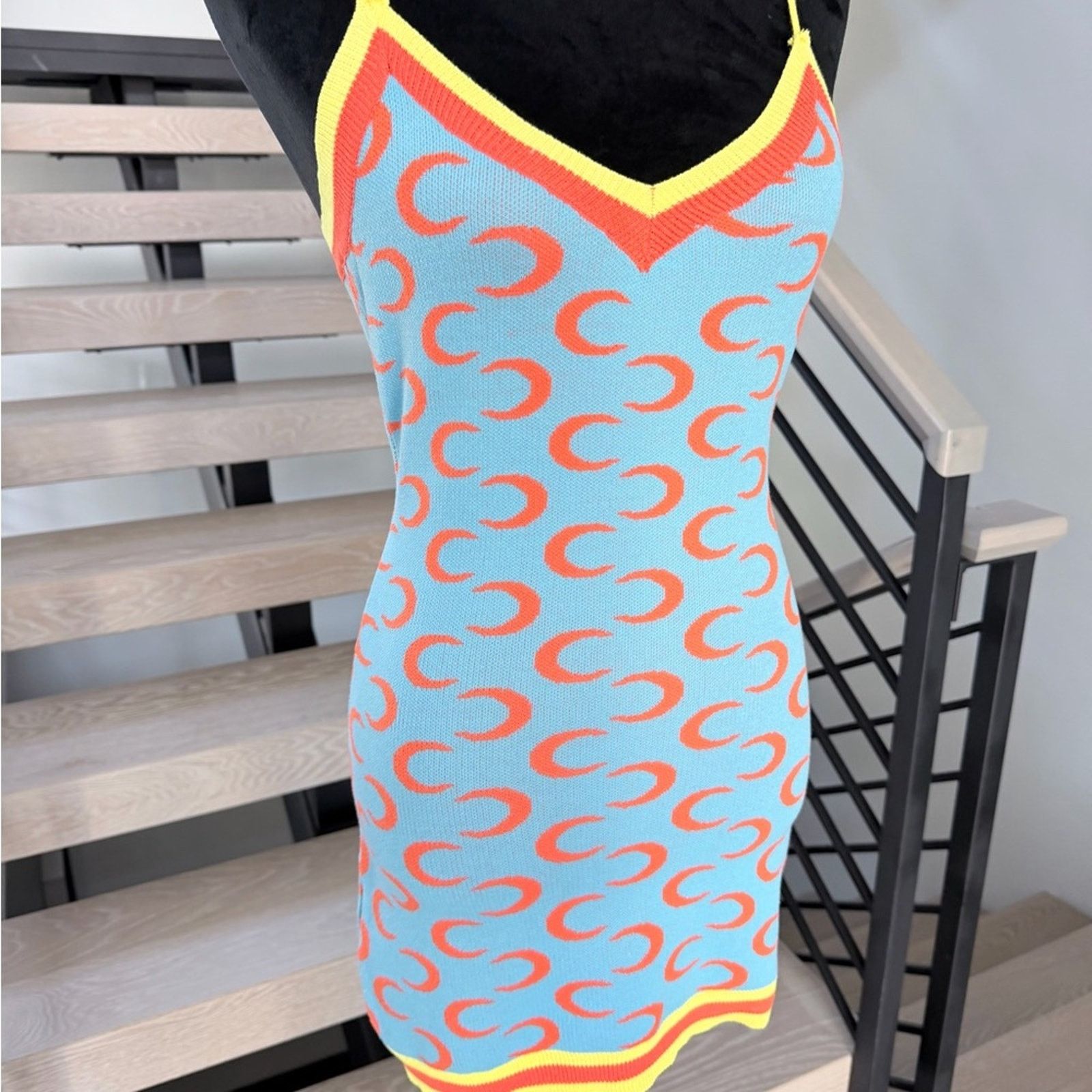 Other New Vibrant Blue and Orange Patterned Dress size S Size S / US 4 / IT 40 - 7 Thumbnail