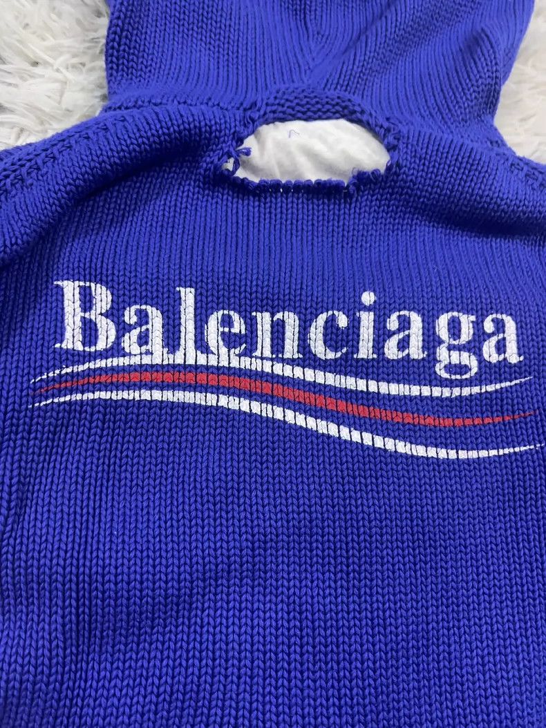 Balenciaga Balenciaga Blue destroys fake two-piece sweater Size US S / EU 44-46 / 1 - 4 Thumbnail