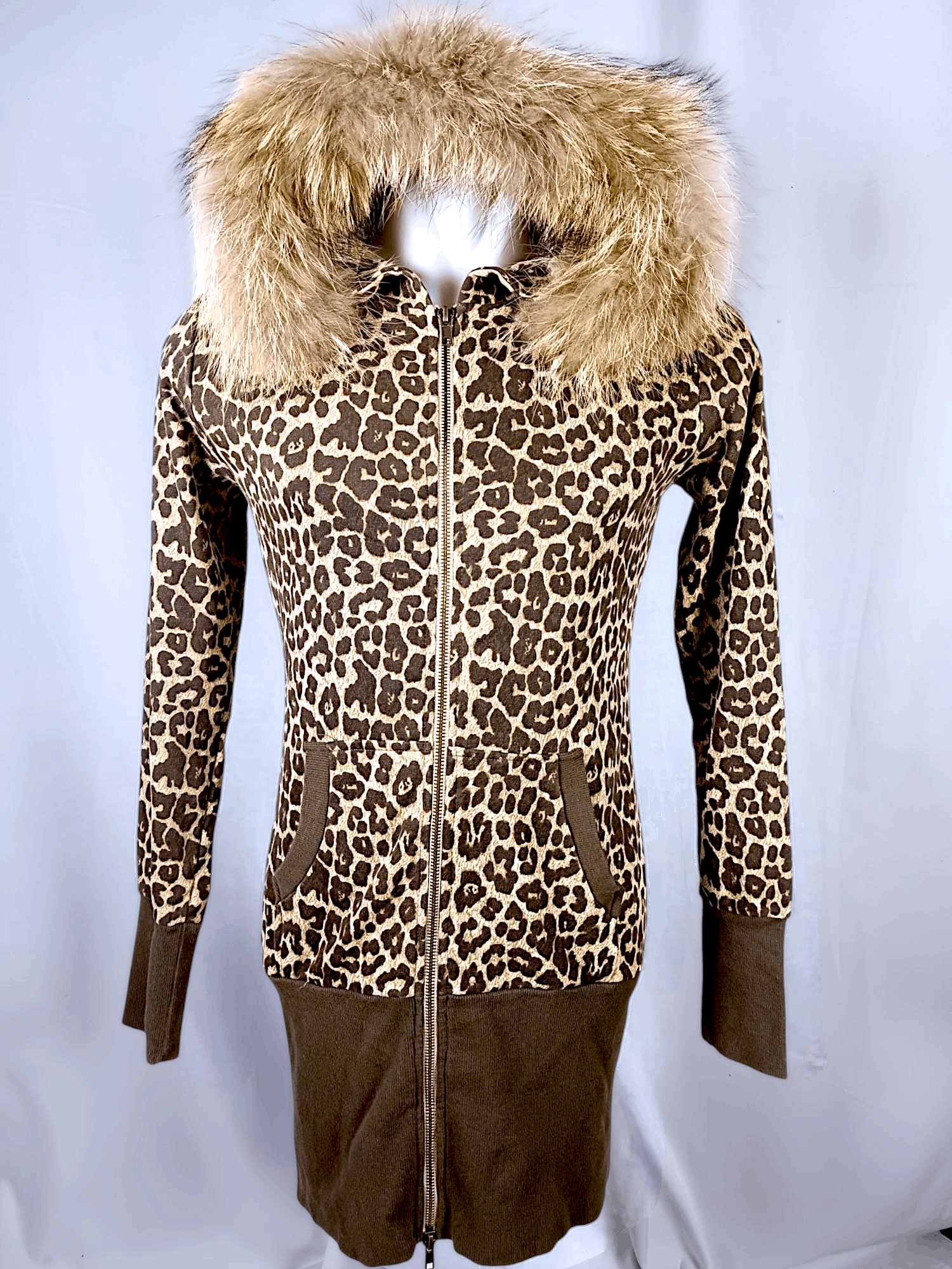 Japanese Brand JOKY GAL Leopard Print Fur Zipper Hoodie Size US S / EU 44-46 / 1 - 1 Thumbnail