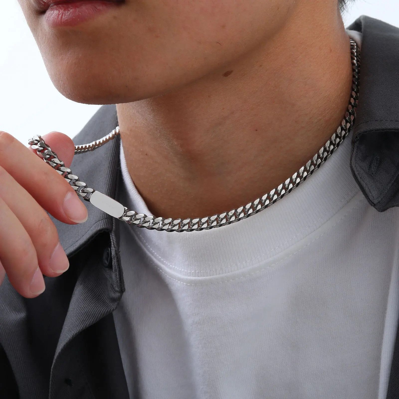 Vintage Stainless Steel Cuban Link Chain Size ONE SIZE - 1 Thumbnail