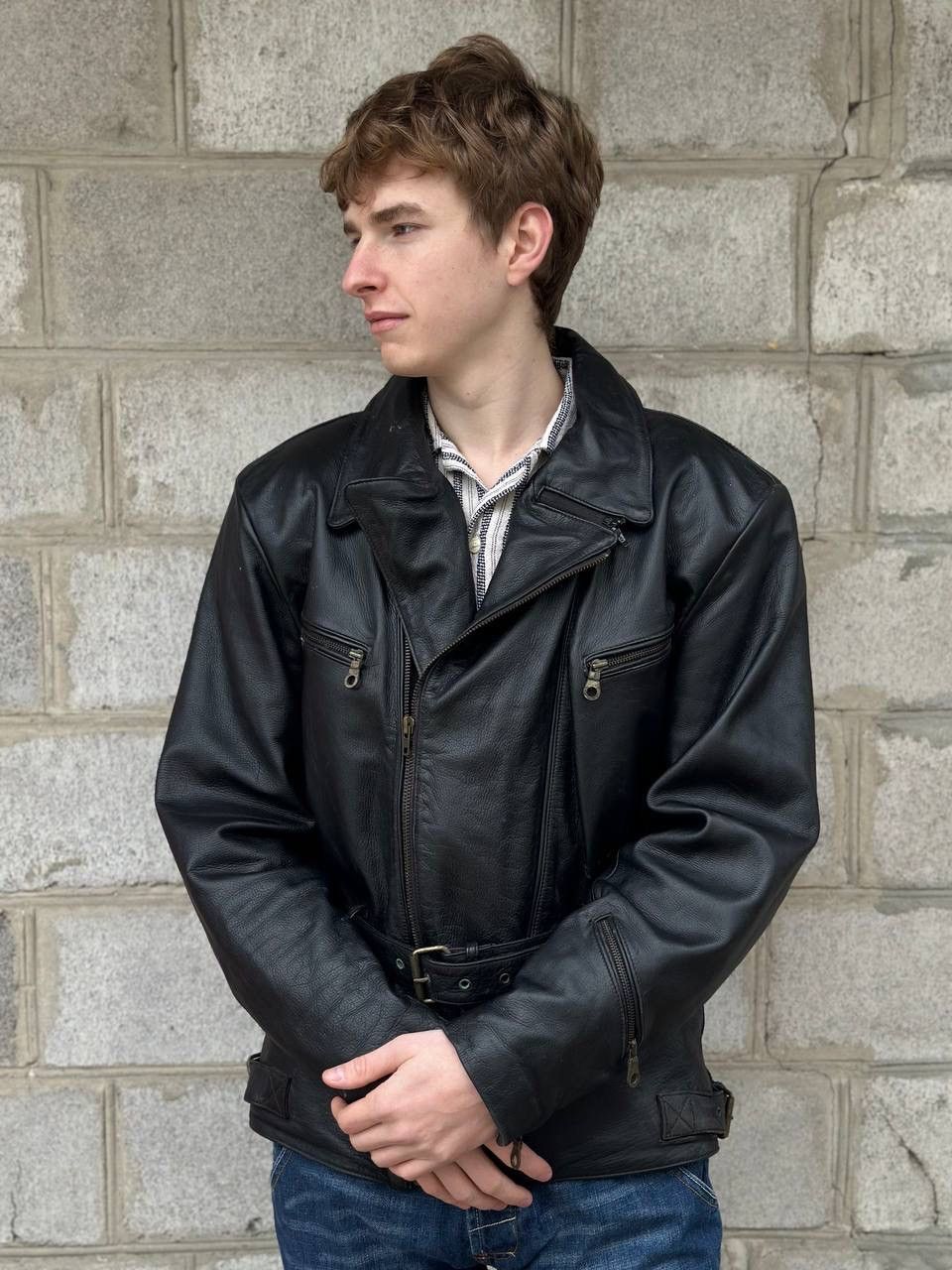 Cowboy Equipment VTG 90s Western Leather Moto Jacket Size L Sanmaru Y2K USA Size US L / EU 52-54 / 3 - 2 Thumbnail