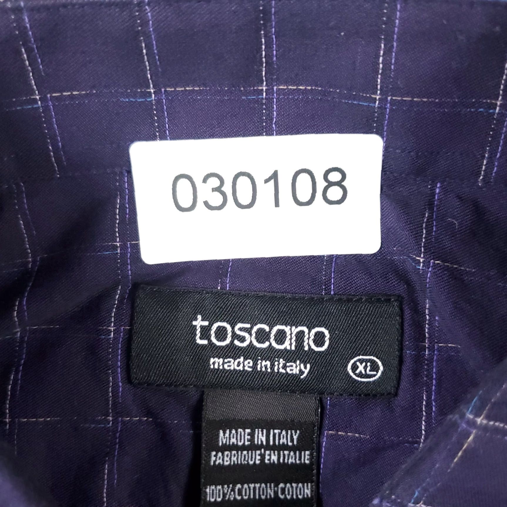 Vintage Toscano Shirt Mens XL Purple Plaid Button-Up Long Sleeve Casual Home, Workwear, Vintage-Not, Regular Fit, Cotton Size US XL / EU 56 / 4 - 6 Thumbnail