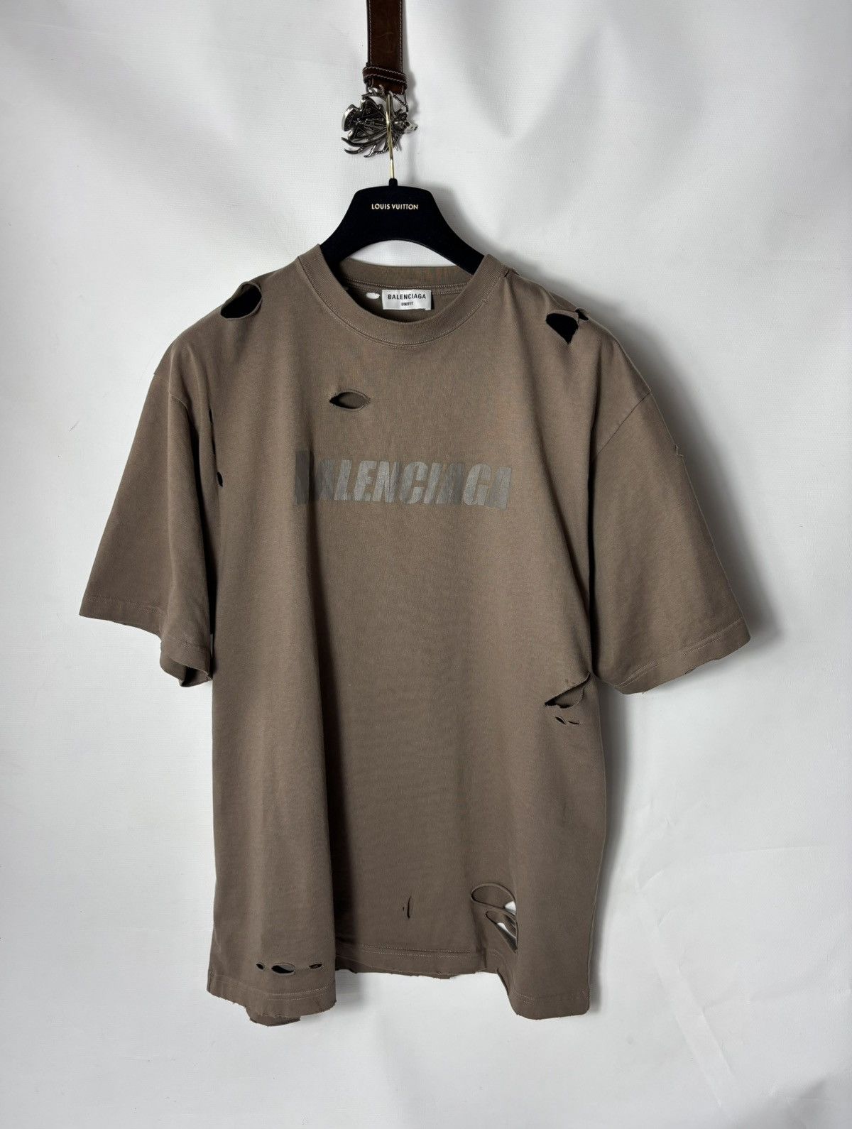 balenciaga destroyed tシャツ BALENCIAGA DESTROYED FLATGROUND TShirt cotton green S Used | eBay