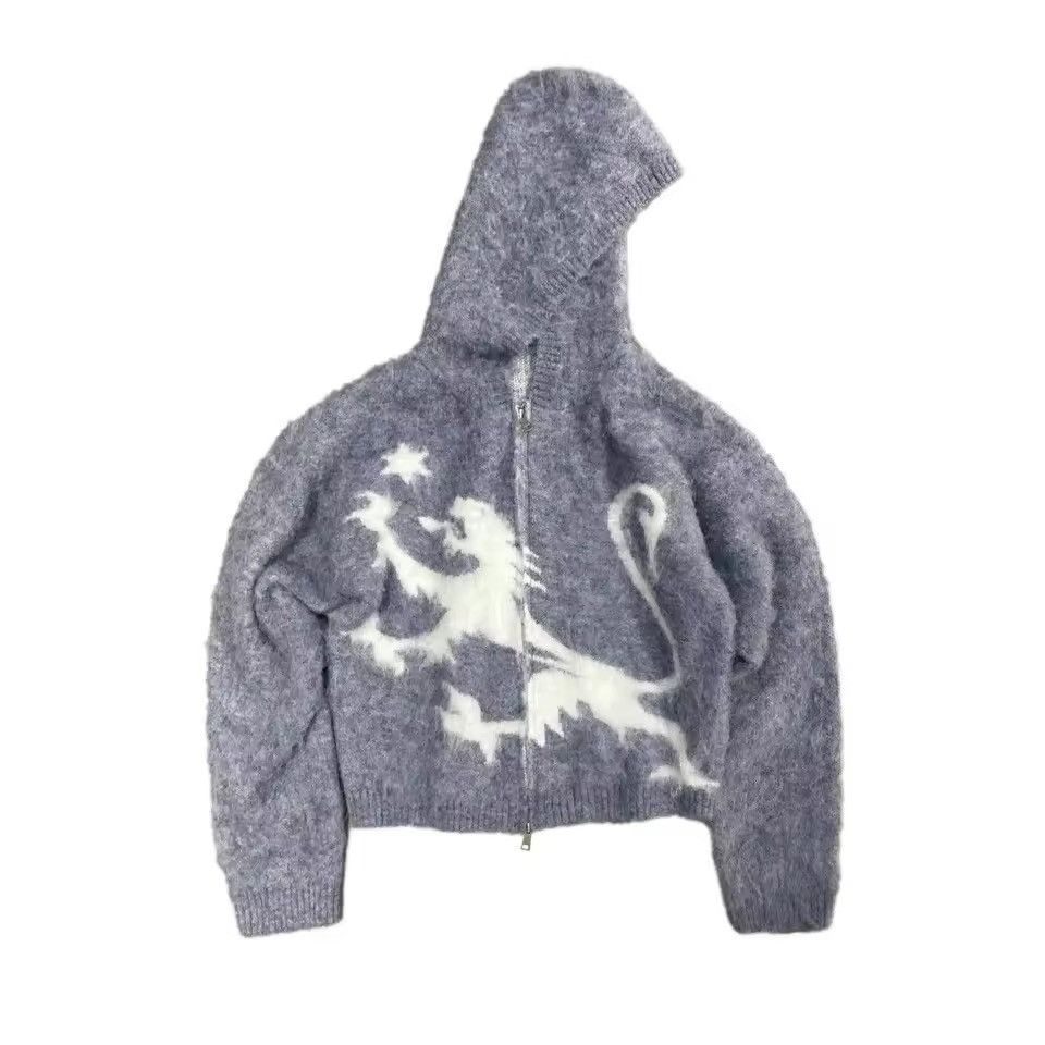 Other Knitted Streetwear Y2k Punk Gothic Zipper Cardigan Sweater Size US XL / EU 56 / 4 - 1 Thumbnail