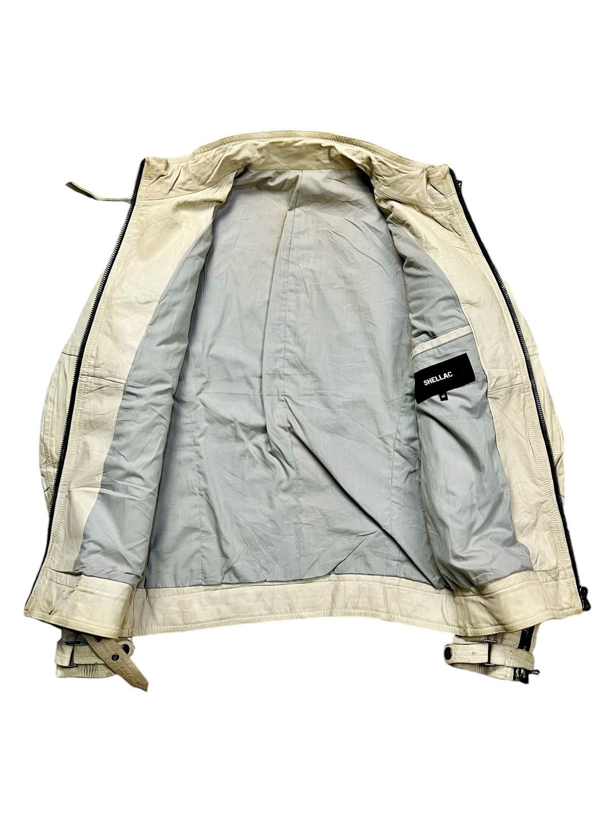 Shellac 2000s Shellac - White Cyber Rider Leather Jacket Size US M / EU 48-50 / 2 - 3 Thumbnail
