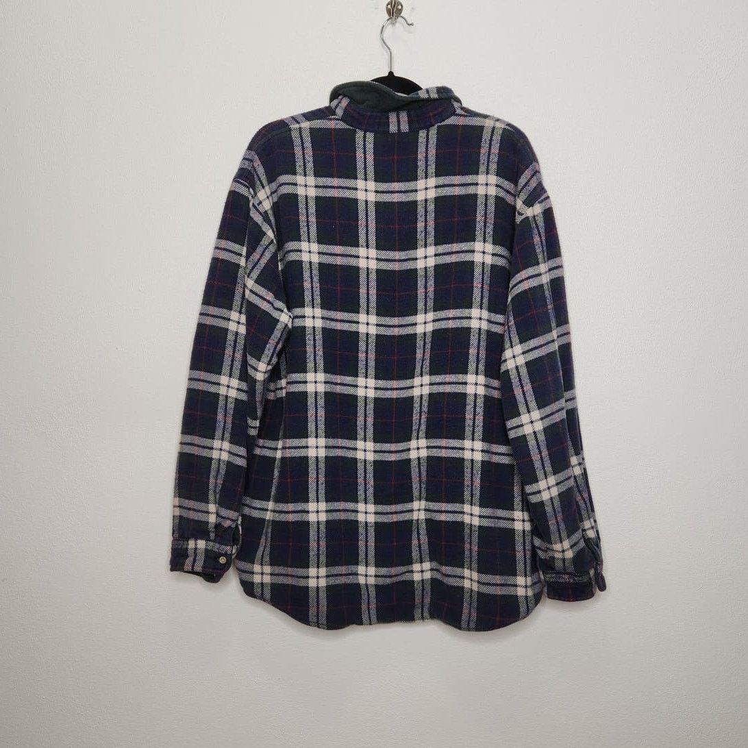 L.L. Bean Vintage LL Bean Double Lined Fleece Flannel Henley Polo Top Size US M / EU 48-50 / 2 - 5 Thumbnail