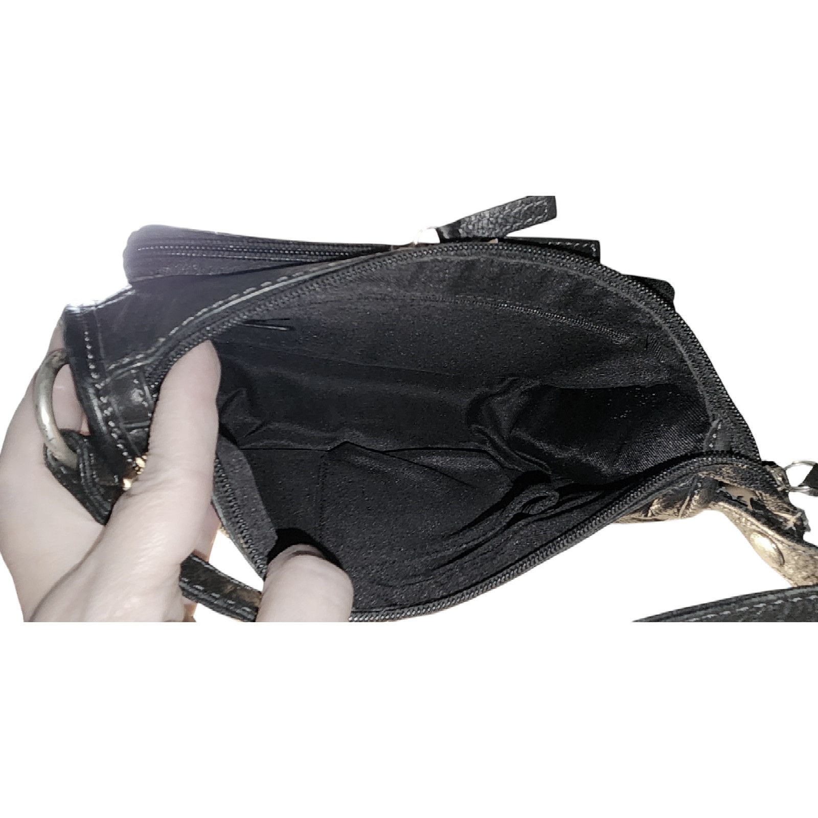 Fossil Vintage Fossil Shoulder Bag Black Leather Structured Pockets Size ONE SIZE - 5 Thumbnail