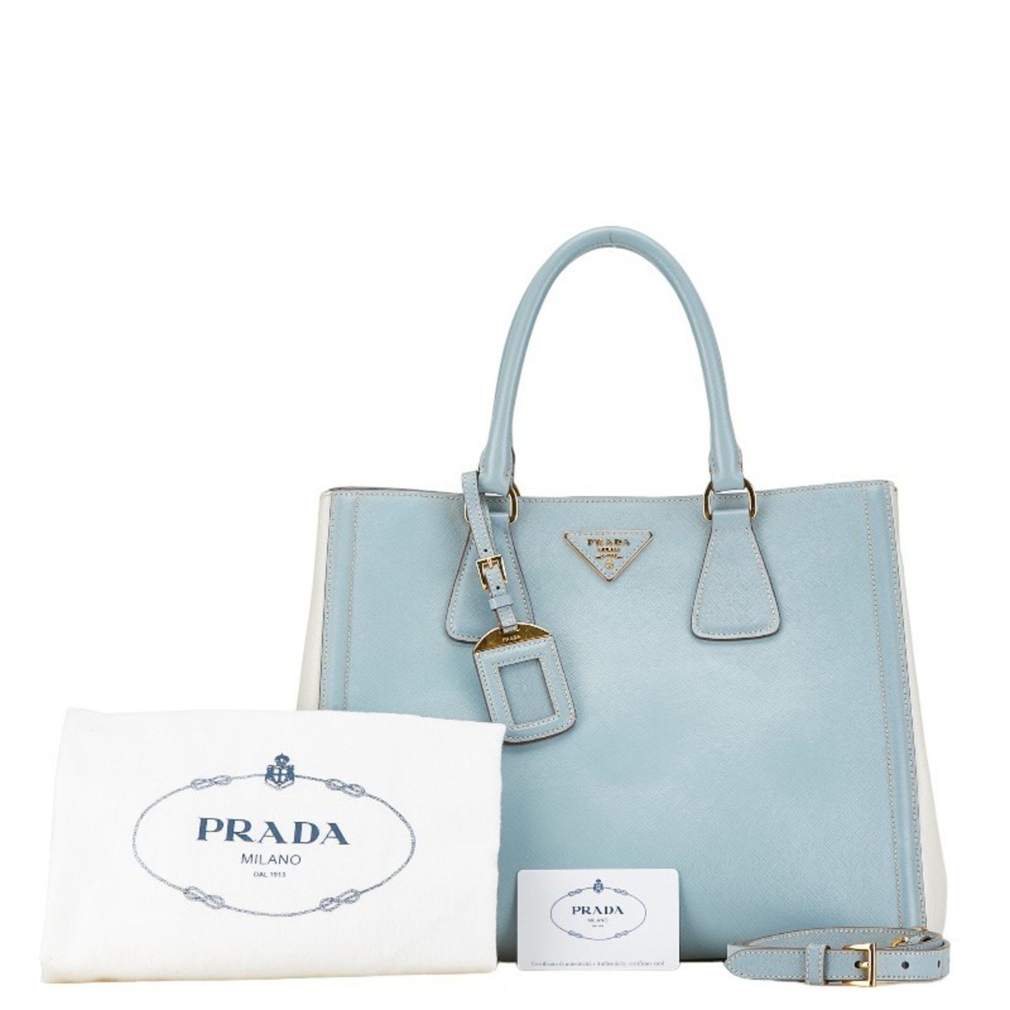 Prada blue and white bag sale