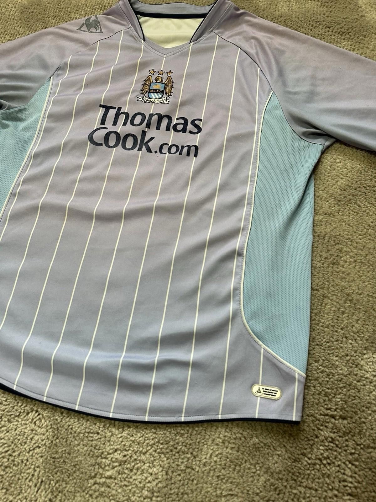 Le Coq Sportif MANCHESTER CITY 2007/08 Football Shirt Vintage Jersey Soccer Size US XL / EU 56 / 4 - 2 Thumbnail