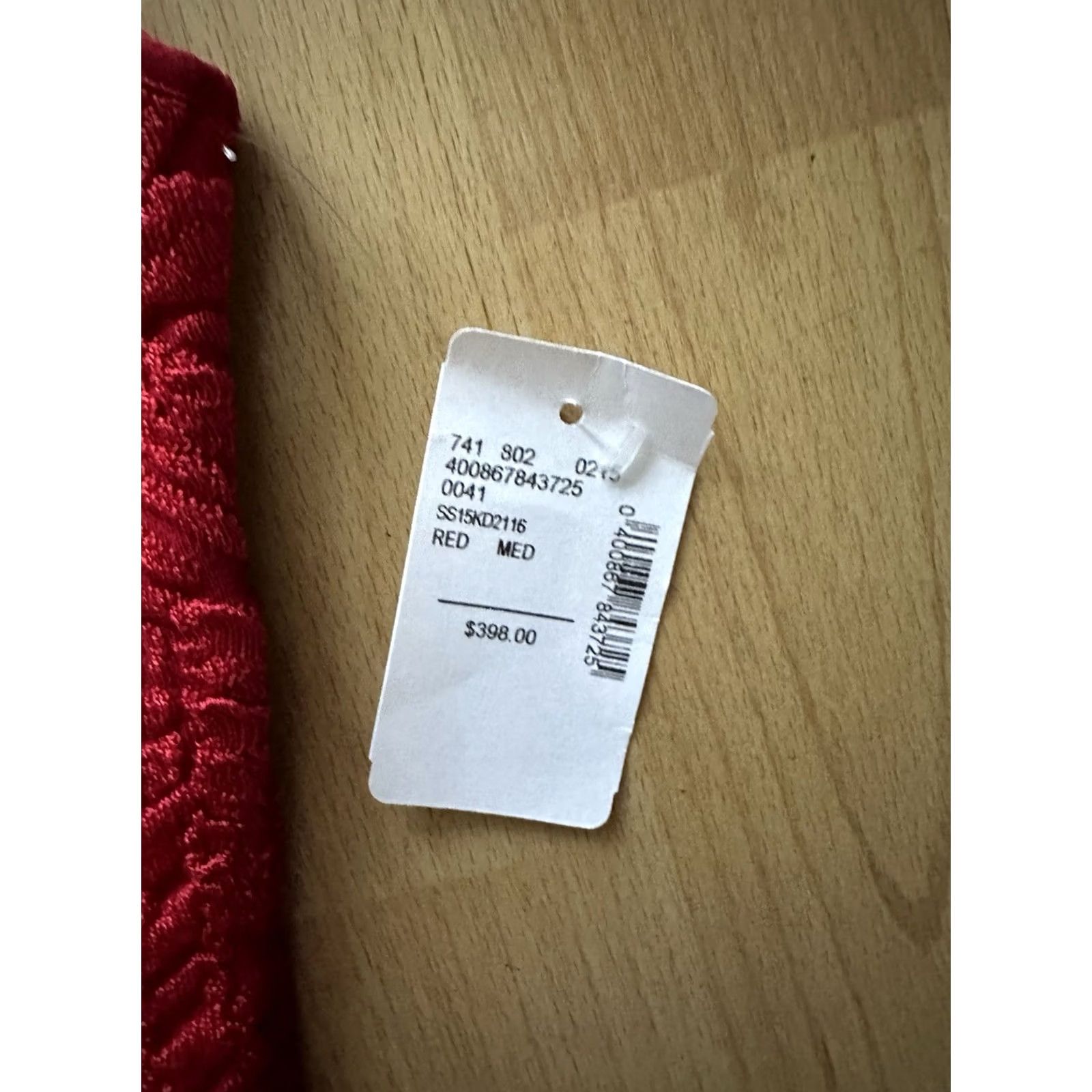 Vintage RVN Bodycon Dress Women M Red Abstract Jacquard Scoop Neckline Cap Sleeveless NWT Size M / US 6-8 / IT 42-44 - 5 Thumbnail