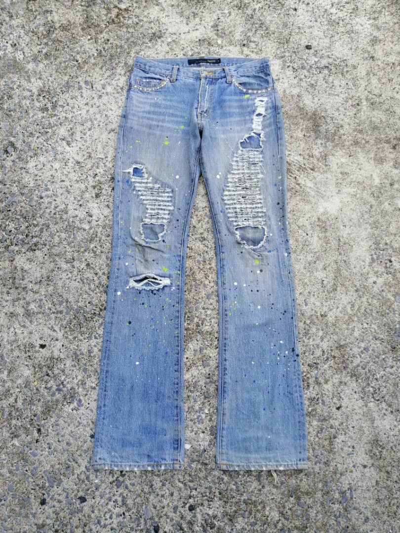 Schlussel Schlussel Nice Design Distressed Denim Jeans Size 29" - 1 Thumbnail