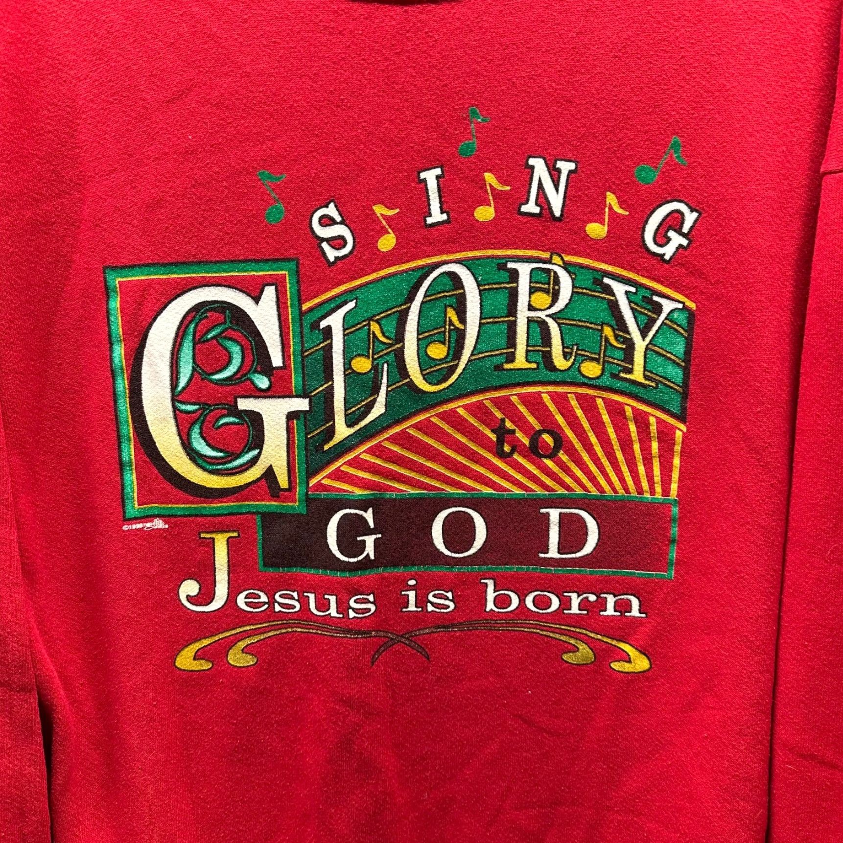 Lee VINTAGE Lee Sweatshirt Mens 2XL Red USA Salvation Army Jesus Lee Sweatshirt Crew Neck Long Sleeve Fleece Cotton Polyester 90s Pullover All Seasons Size US XXL / EU 58 / 5 - 2 Thumbnail