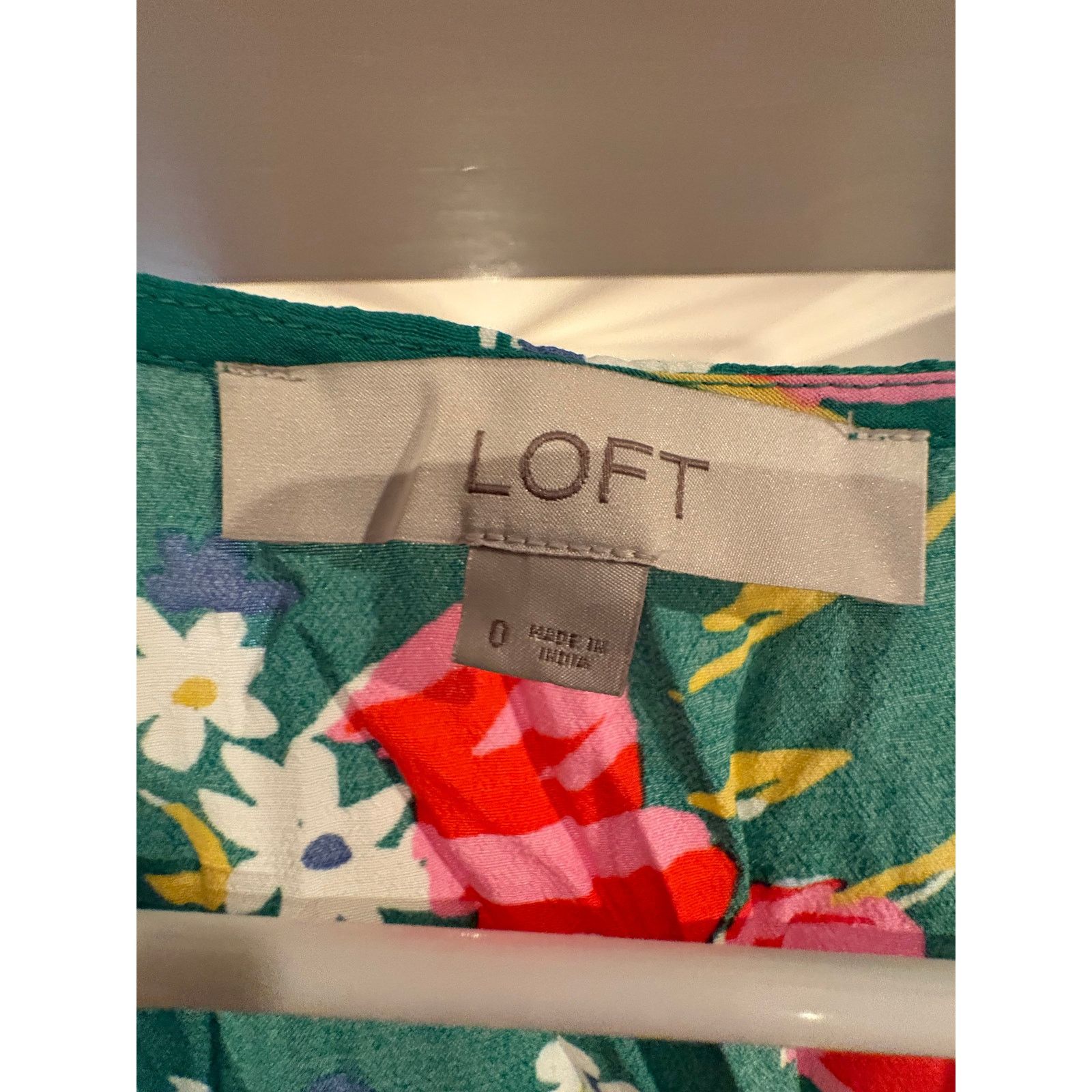 Loft LOFT Women’s Size 0 Green Floral Midi Dress Short Sleeve Size XS / US 0-2 / IT 36-38 - 2 Thumbnail