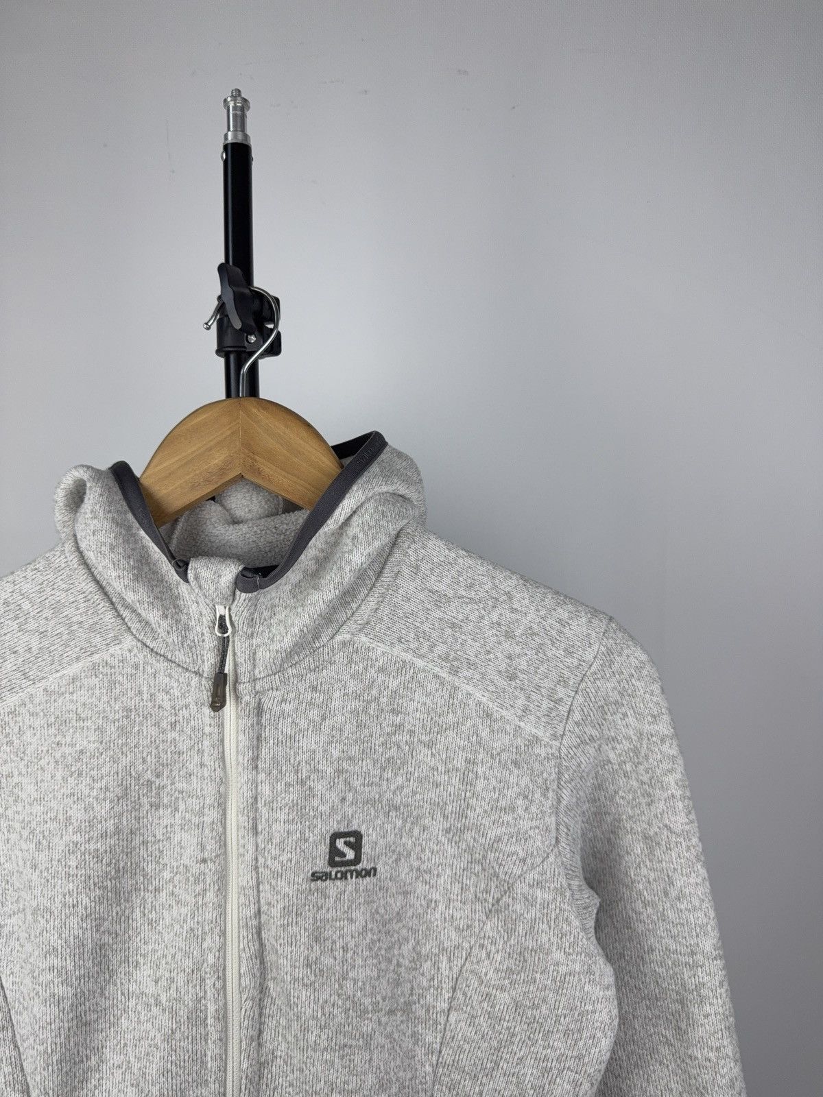 Salomon Salomon Women’s Gray Fleece Hoodie Jacket Size S Size S / US 4 / IT 40 - 2 Thumbnail