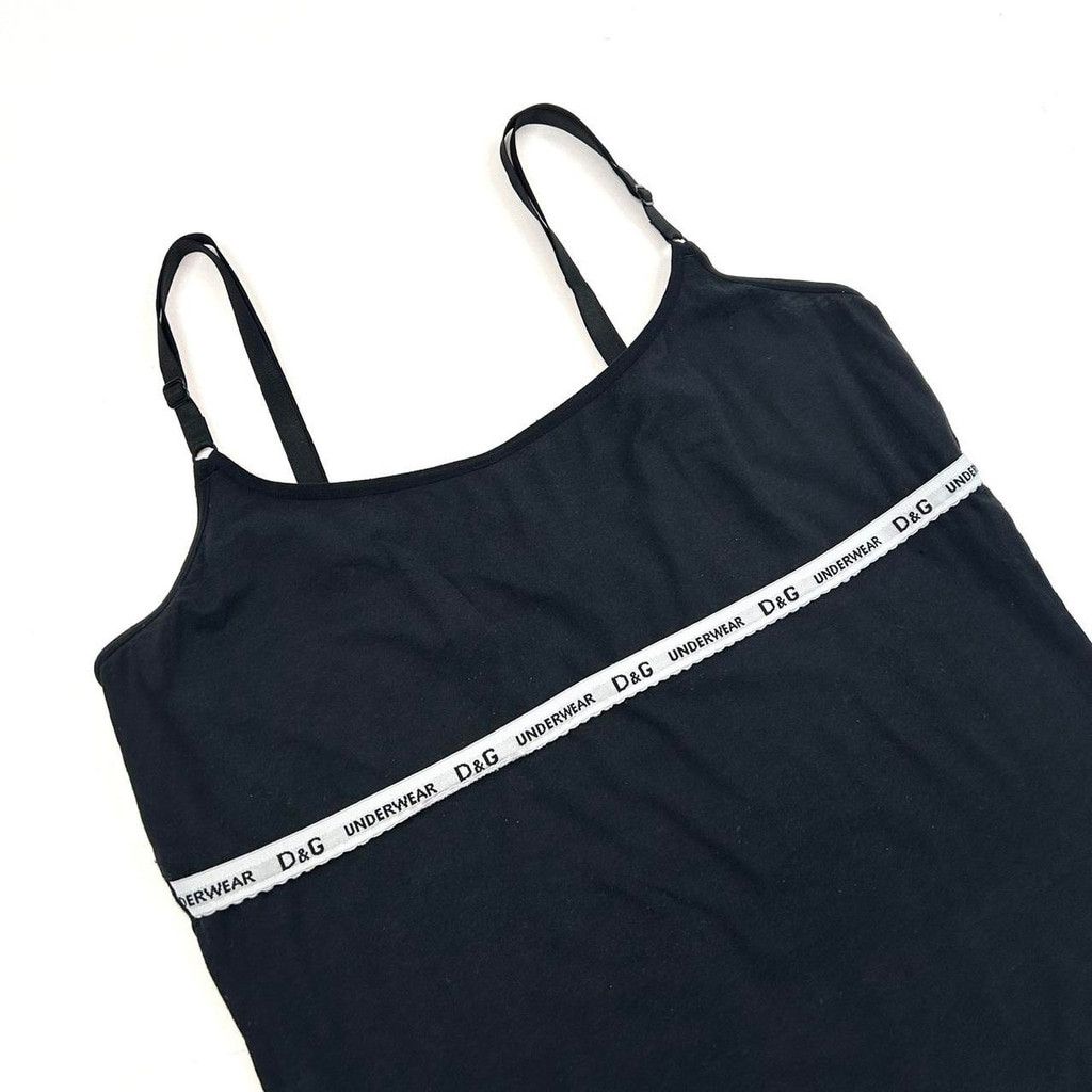 Dolce & Gabbana y2k D&G black tank top with white elastic logo Size L / US 10 / IT 46 - 2 Thumbnail