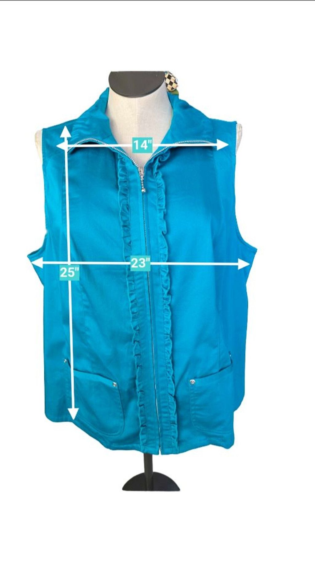 Other Christopher & Banks Vest Size 1X Teal Sleeveless Zip Up New Size 3XL / US 20-22 - 6 Thumbnail