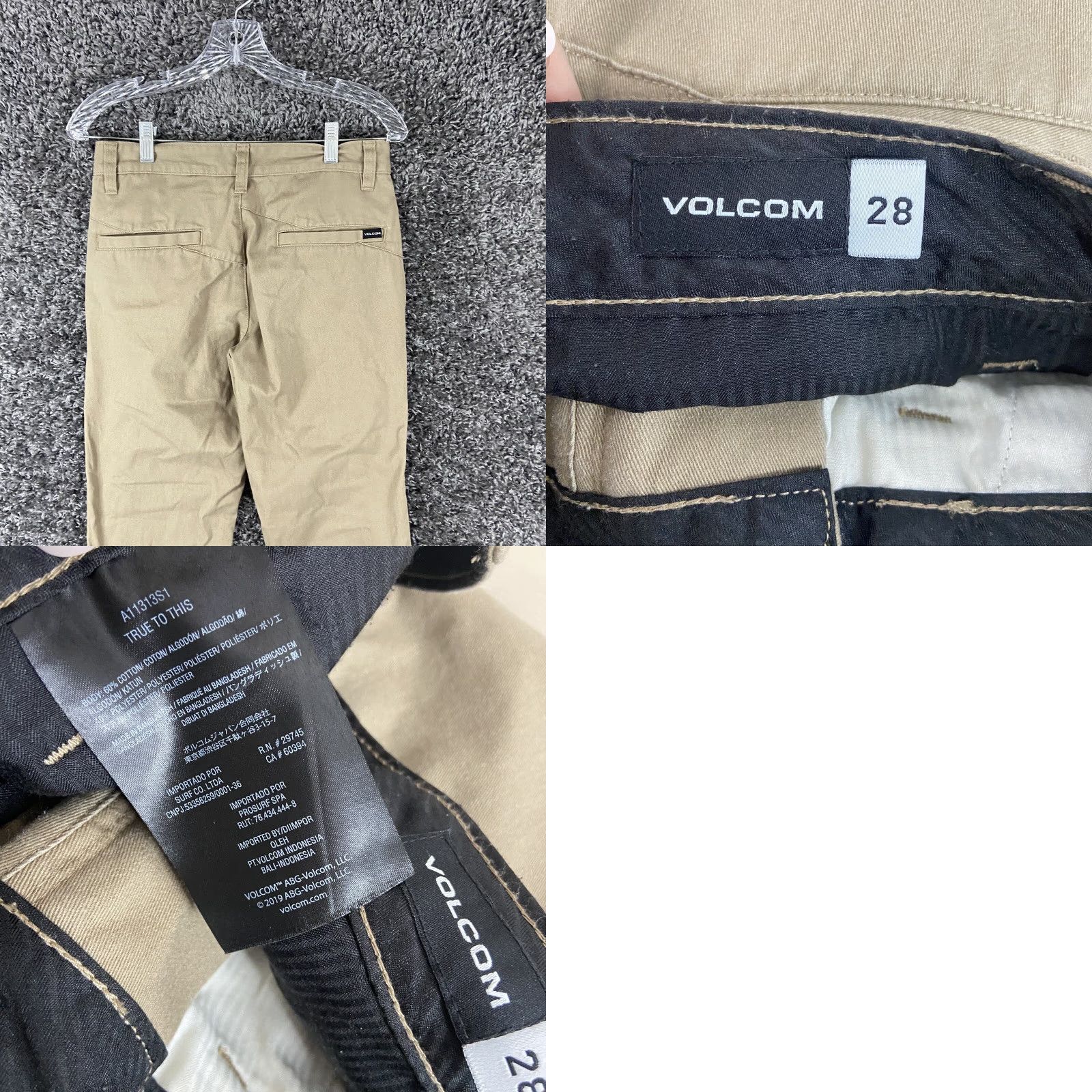 Volcom VOLCOM Chino Pants Beige Men’s 28 Regular Inseam 29 Size US 28 / EU 44 - 8 Thumbnail