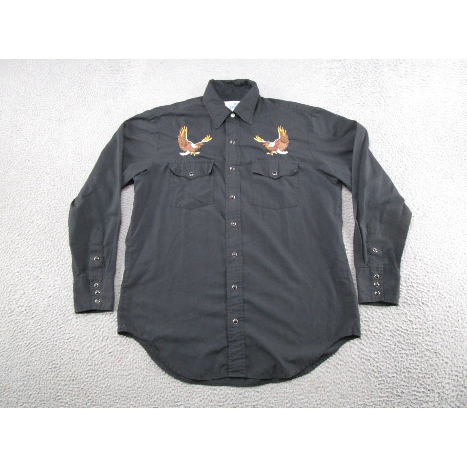 Vintage VTG 80s Wind Jammer Pearl Snap Shirt Mens L Western Black Long Sleeve Eagles Size US L / EU 52-54 / 3 - 2 Thumbnail