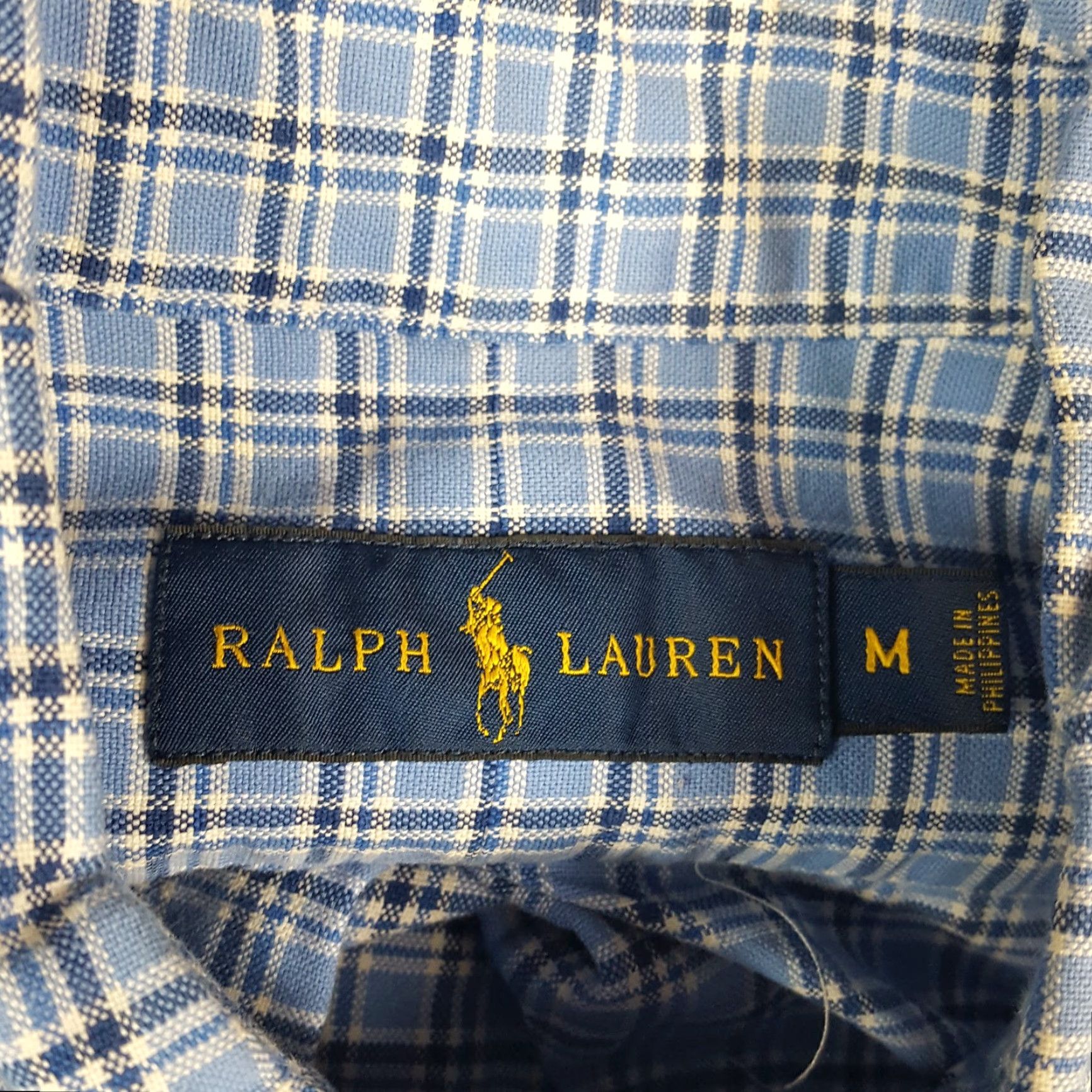 Ralph Lauren VINTAGE Ralph Lauren Men's Button-Down Shirt M Collared Plaid Cotton Casual Classic 90s Blue Size US M / EU 48-50 / 2 - 6 Thumbnail
