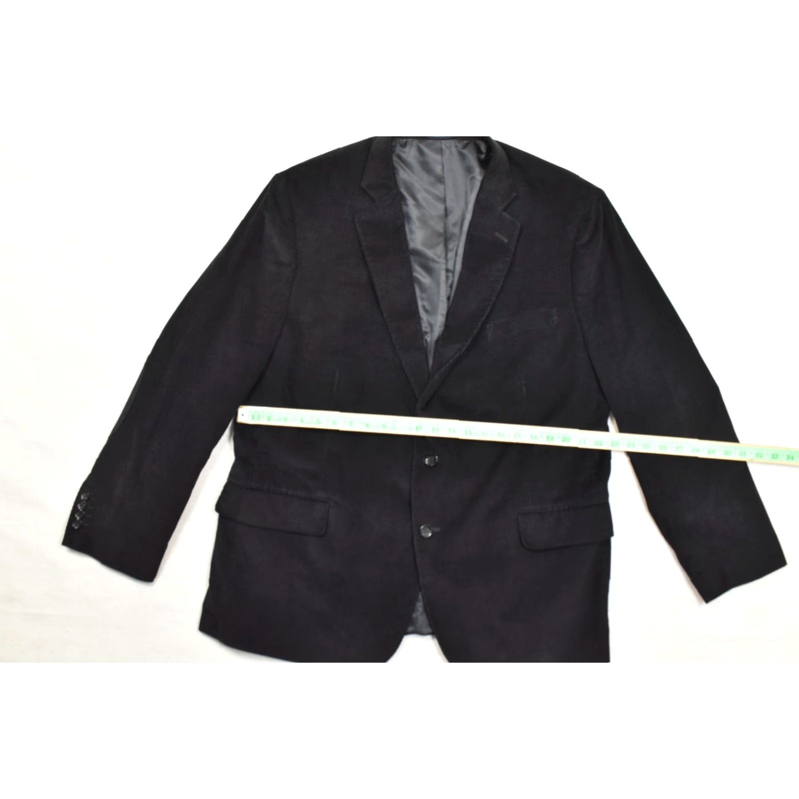 Stafford Stafford Signature Blazer Sport Coat Corduroy Black - 50 Reg Big & Tall, Single-Breasted, Notch Lapel, 2-Button Front, Dry Clean Only, Men Size 50R - 8 Thumbnail