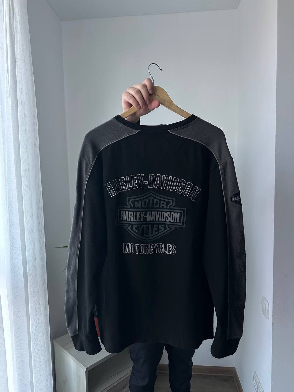 Harley Davidson × Vintage Vintage Moto Harley Davidson Motorcycle Black Sweatshirt Size US L / EU 52-54 / 3 - 9 Thumbnail
