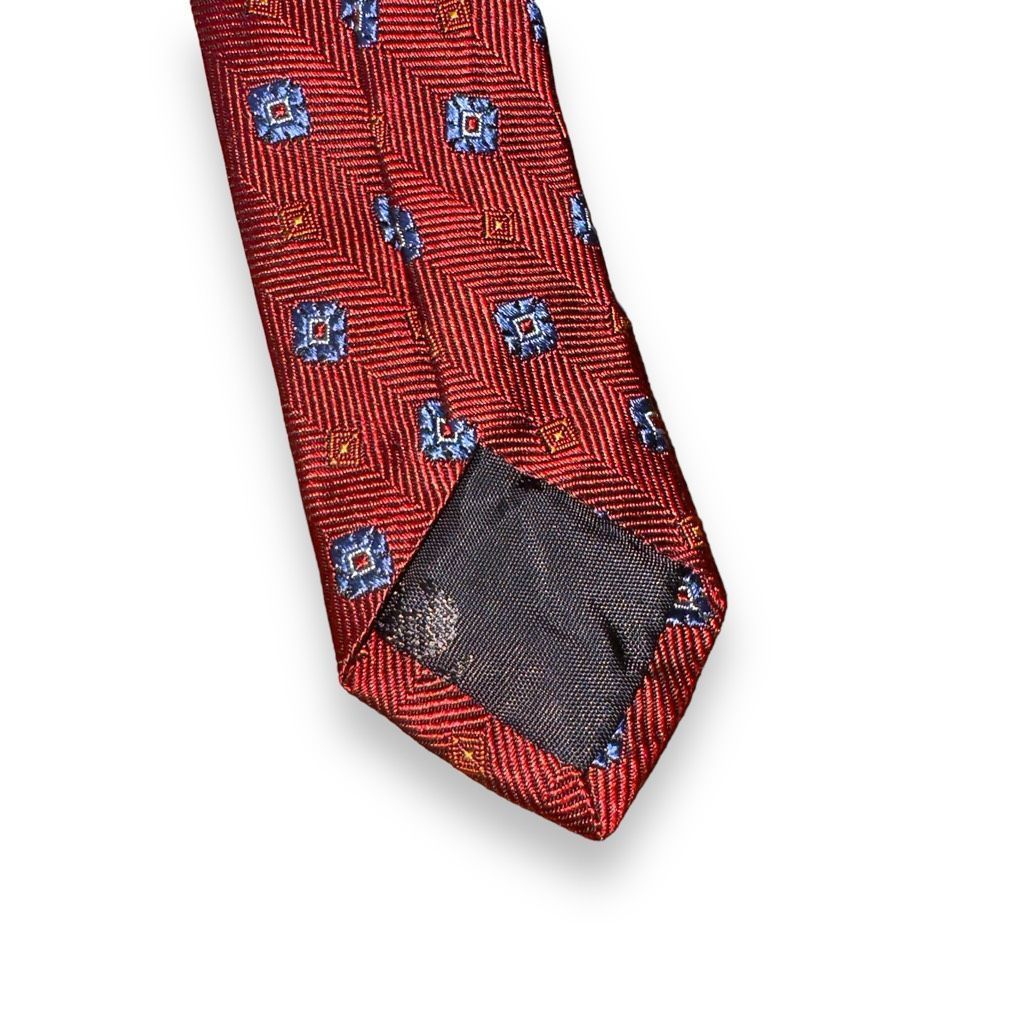 Brooks Brothers Brooks Brothers Crimson Red Flower Print Handmade Silk Tie Size ONE SIZE - 5 Thumbnail