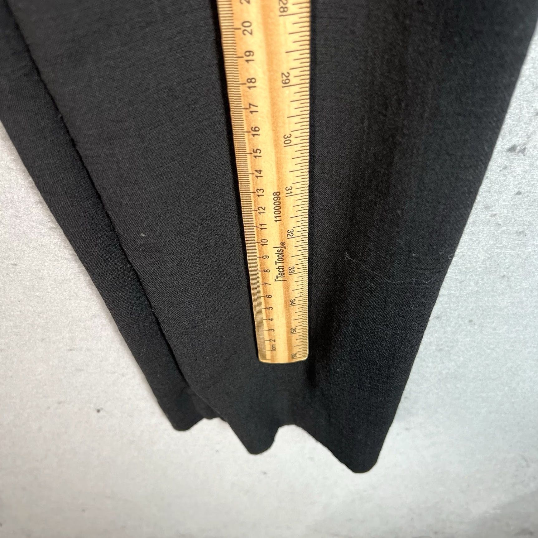 Cos COS Dress Pants Womens 8 Black Straight Leg Stretch Elastic Waist Twill Flat Front Business Casual Travel Size 30" / US 8 / IT 44 - 3 Thumbnail