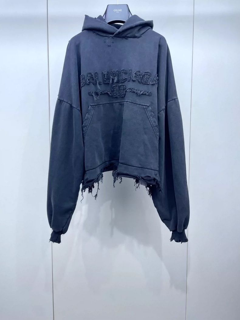 Balenciaga Balenciaga Jet Black Hooded Sweater Size US L / EU 52-54 / 3 - 1 Thumbnail
