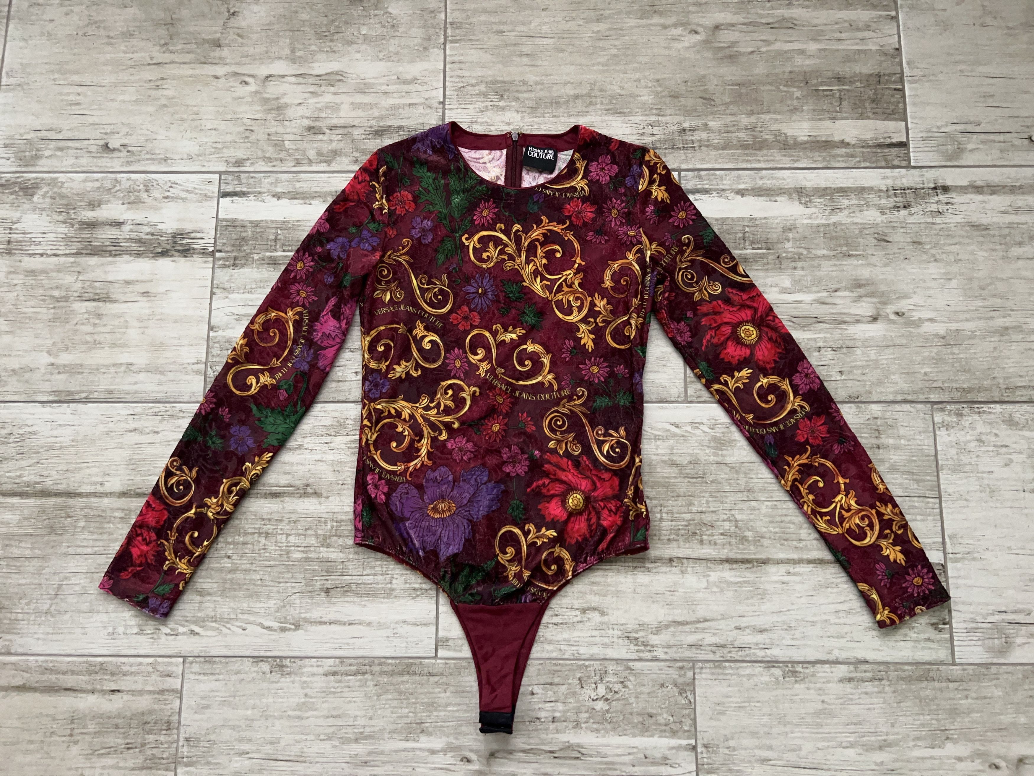 image of Versace Jeans Couture Bodysuit Baroque Multicolor Size It 44, Women's