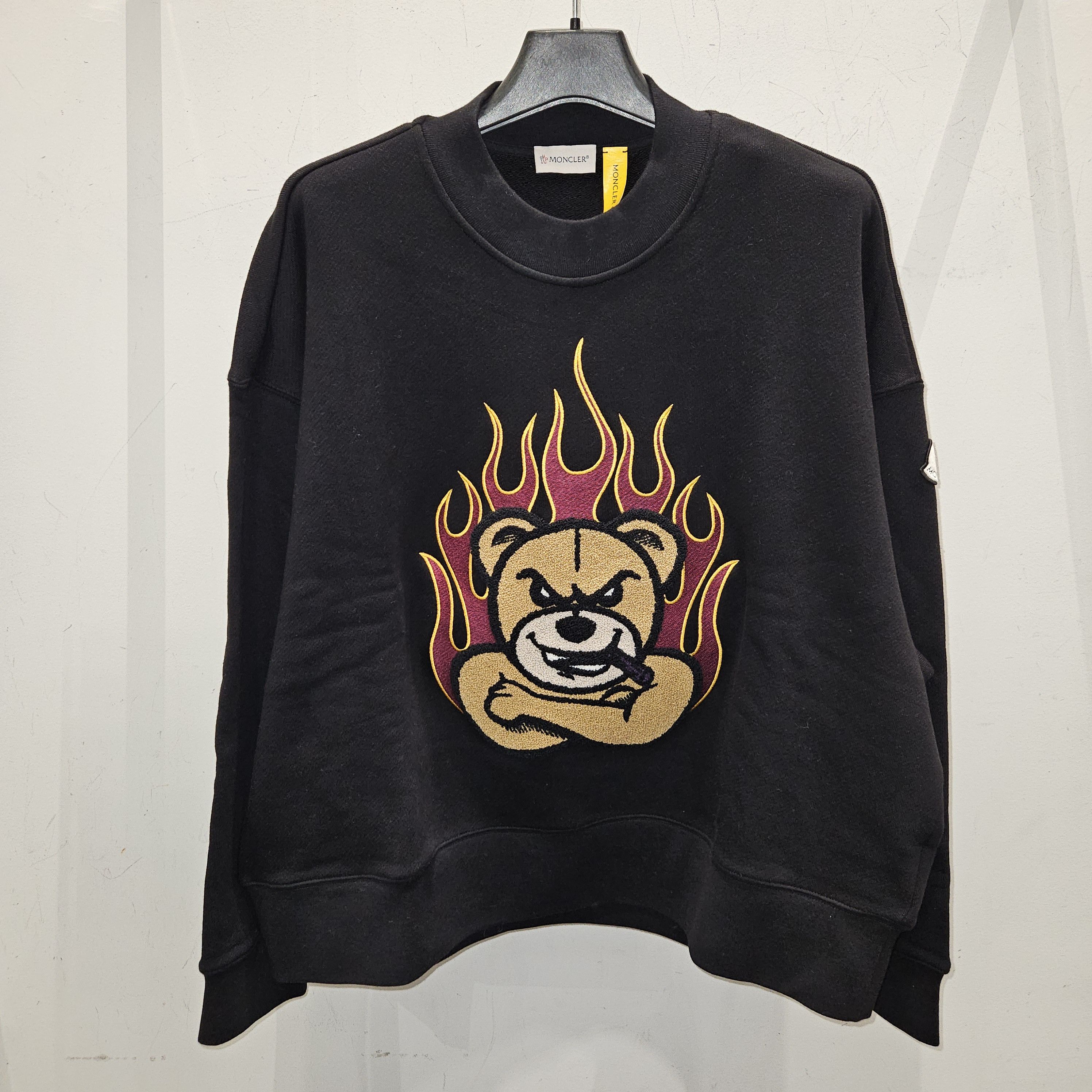 image of Moncler x Palm Angels Sweater in Black, Men's (Size Medium)