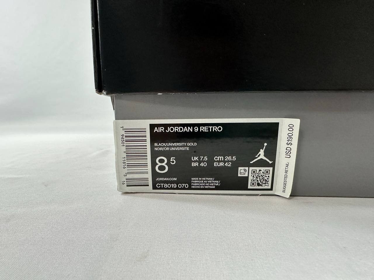 Nike Nike Air Jordan 9 Retro ‘Dark Charcoal University Gold’ Size US 8.5 / EU 41-42 - 10 Thumbnail