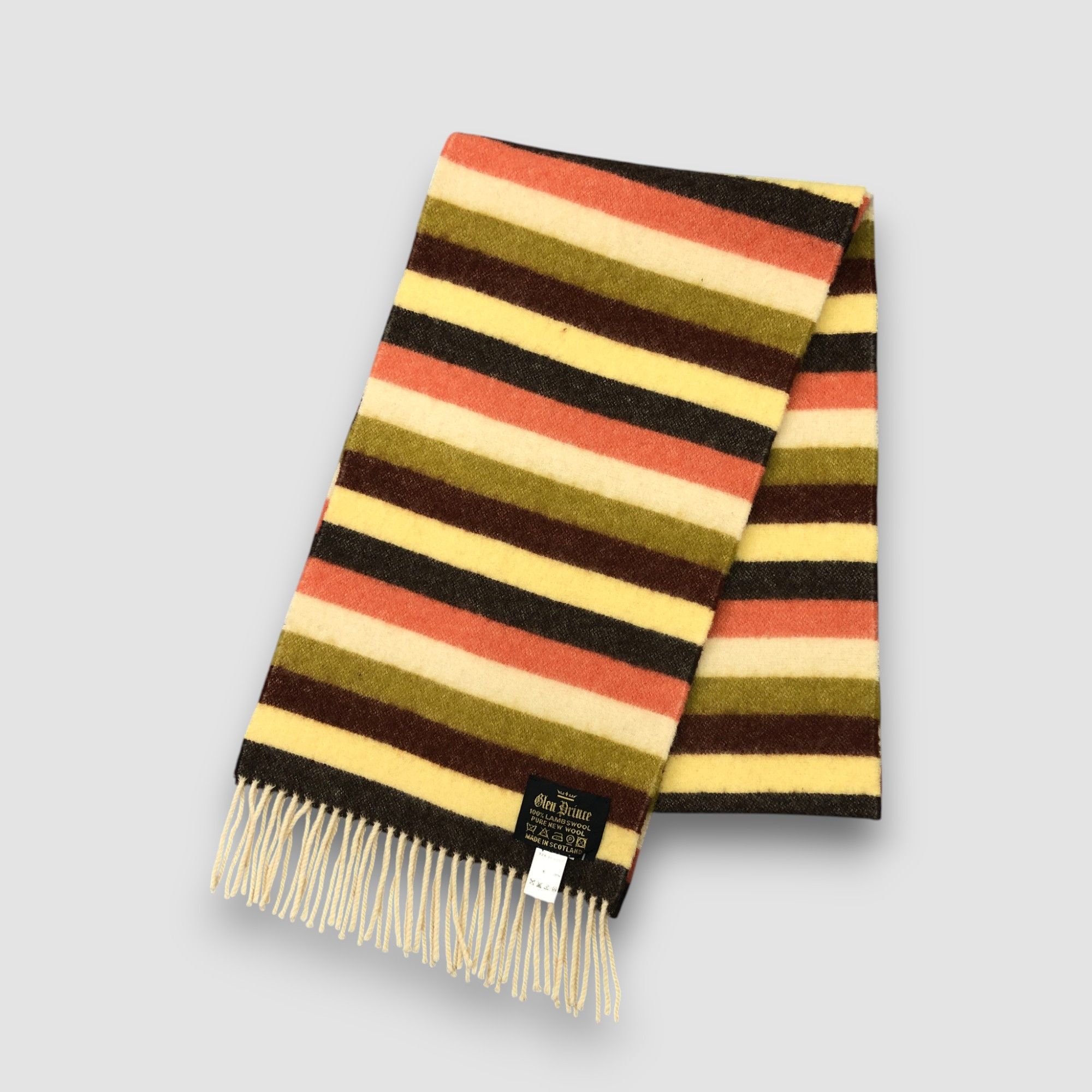 Japanese Brand Vintage Glen Prince Scarf Muffler Wool Fringe Winter Scarves Size ONE SIZE - 3 Thumbnail