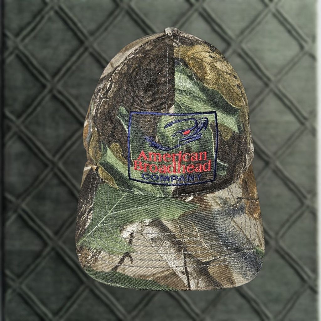 Vintage VINTAGE American Broadhead Company Hat Cap Snap Back Camouflage Camo Sonic Heads Mens Size ONE SIZE - 1 Thumbnail