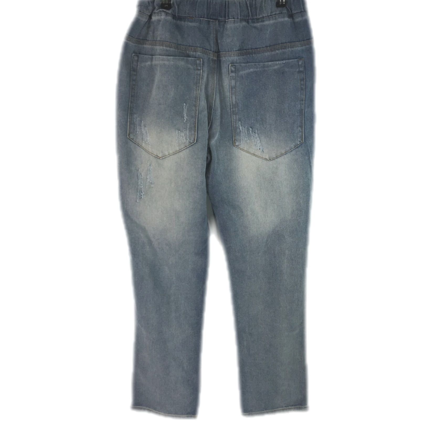 Denime VINTAGE Womens Jeans Denim Blue Size 26 Distressed Drawstring Casual Boyfriend Relaxed High Rise 27 In Inseam Size 26" / US 2 / IT 38 - 2 Thumbnail