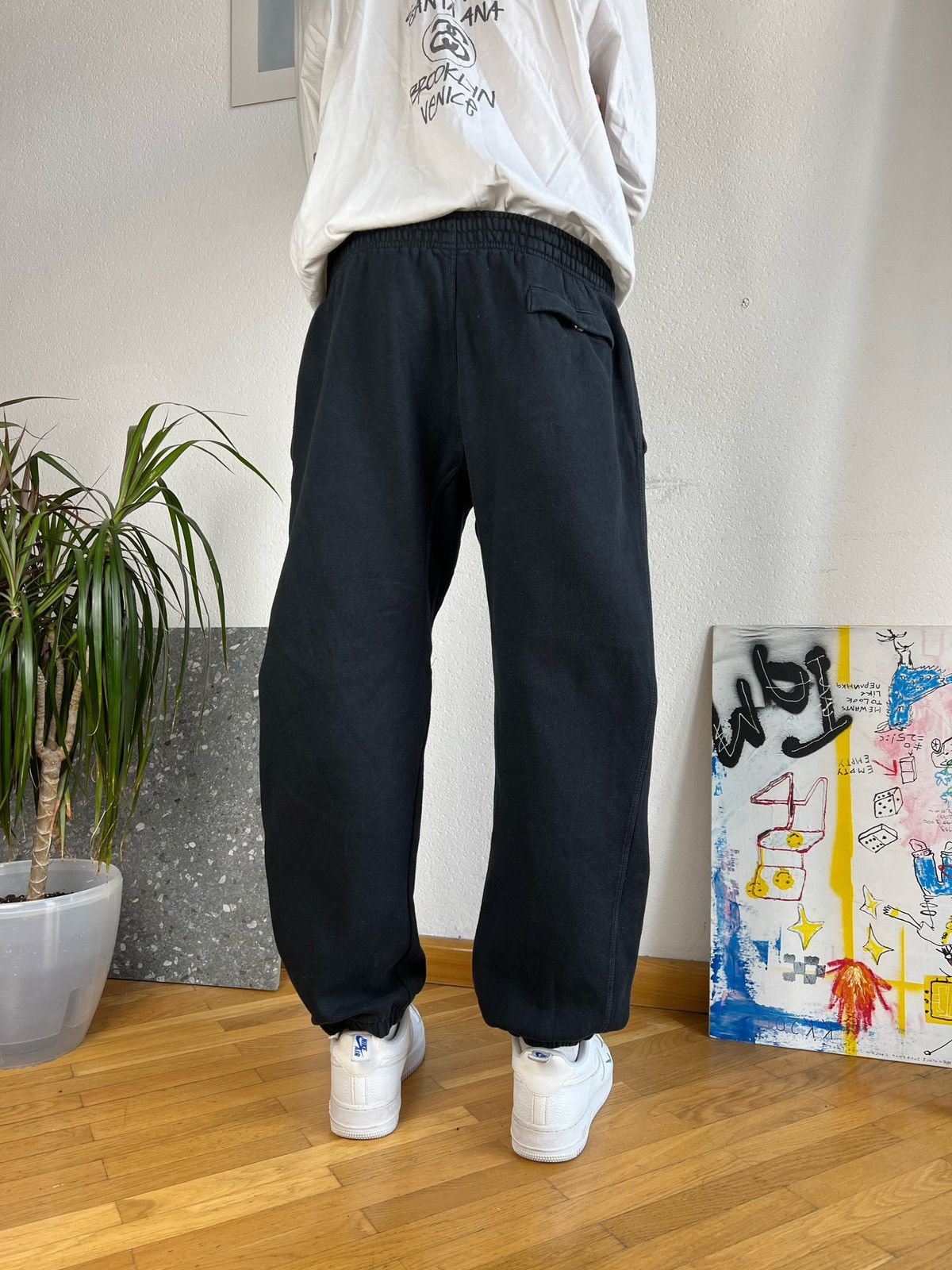 Nike × Vintage Vintage Y2K Nike Small Logo Heavy Cotton Sweatpants Size US 32 / EU 48 - 4 Thumbnail