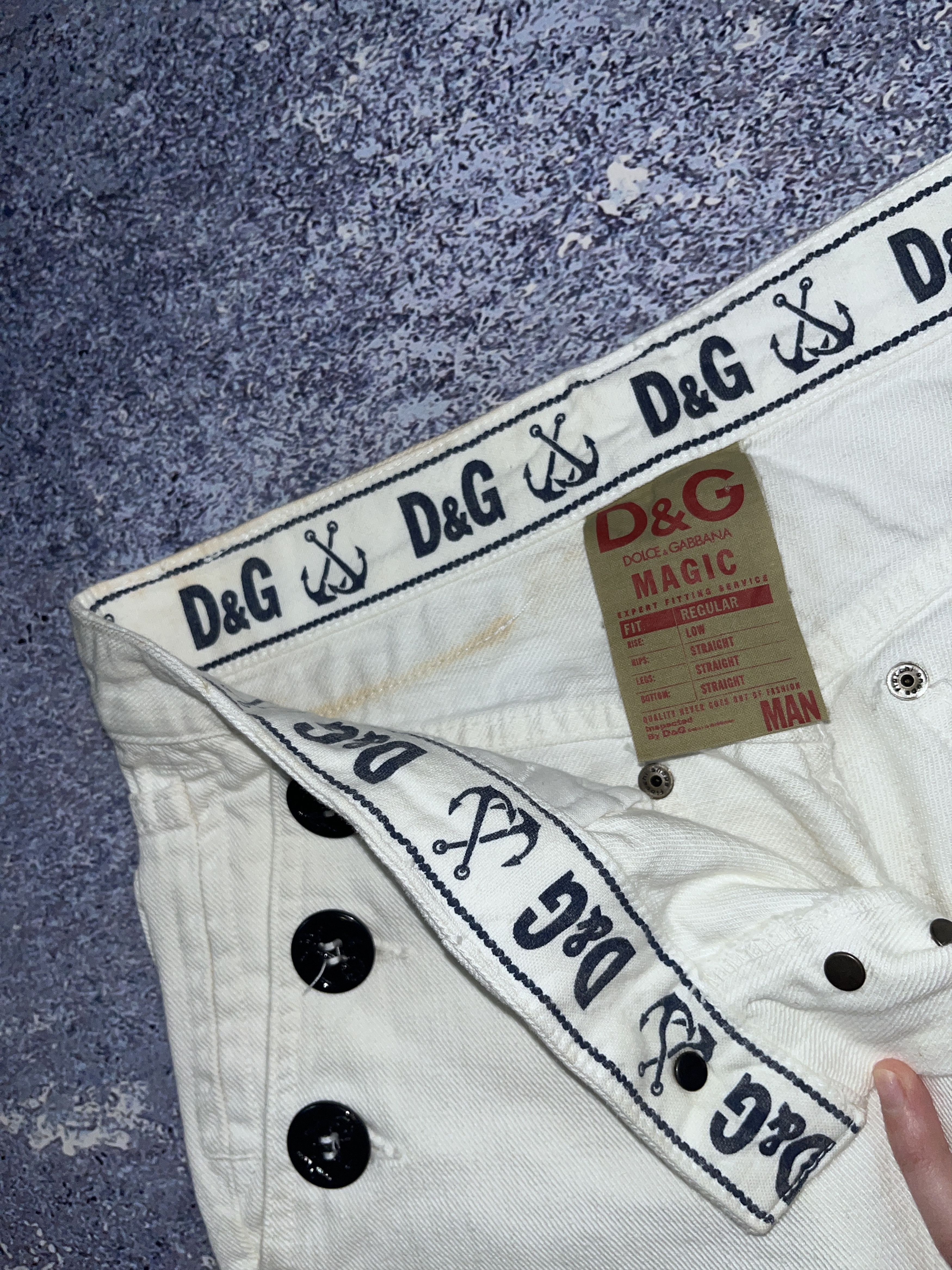 Dolce & Gabbana D&G Dolce Gabbana White Denim Pants Jeans Mariners Marine Size US 29 - 17 Thumbnail
