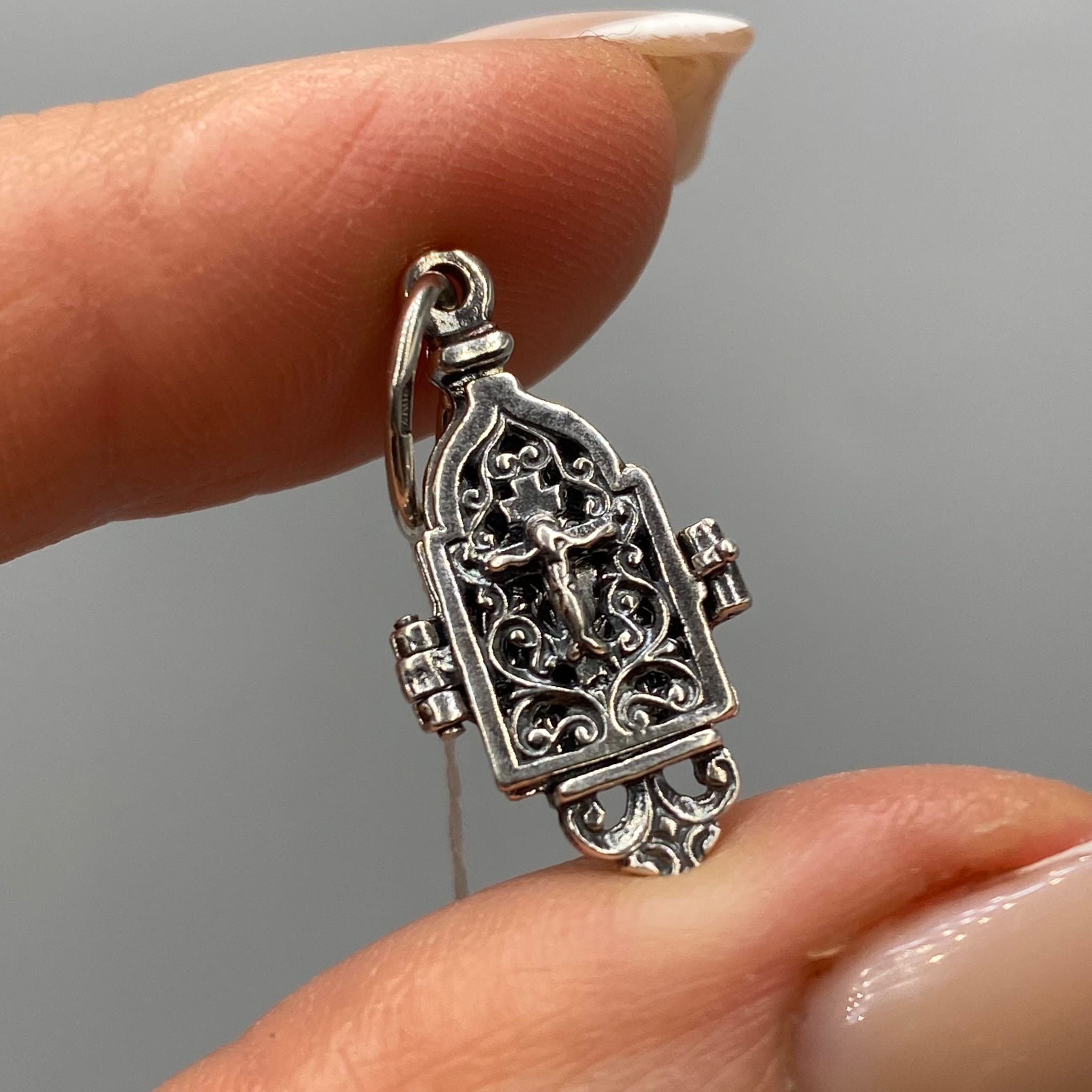 Sterling Silver Vintage Style 925 Sterling Silver St. Nicholas Pendant Icon Size ONE SIZE - 8 Thumbnail
