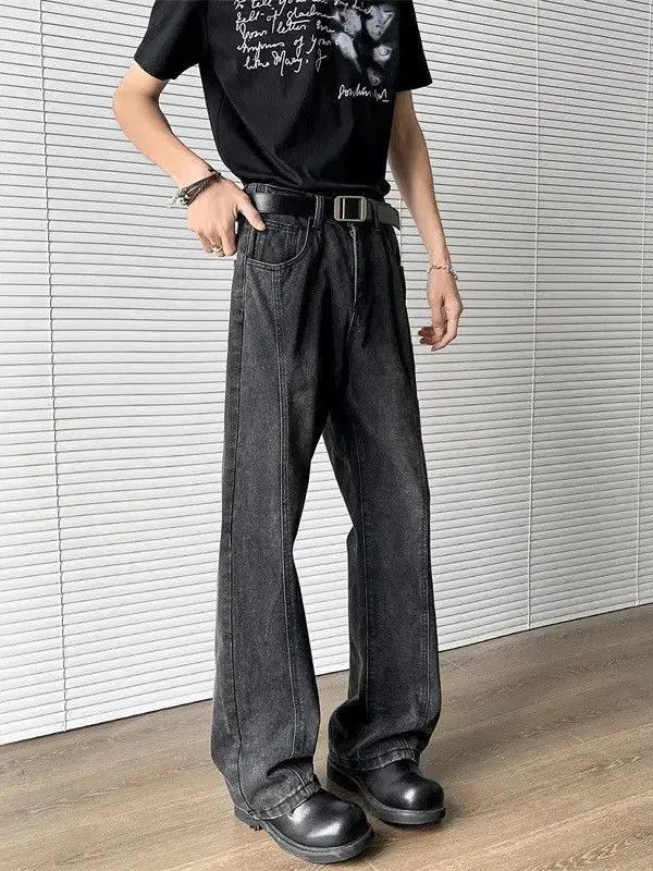 Japanese Brand Retro loose straight leg micro flared jeans Size US 32 / EU 48 - 4 Thumbnail